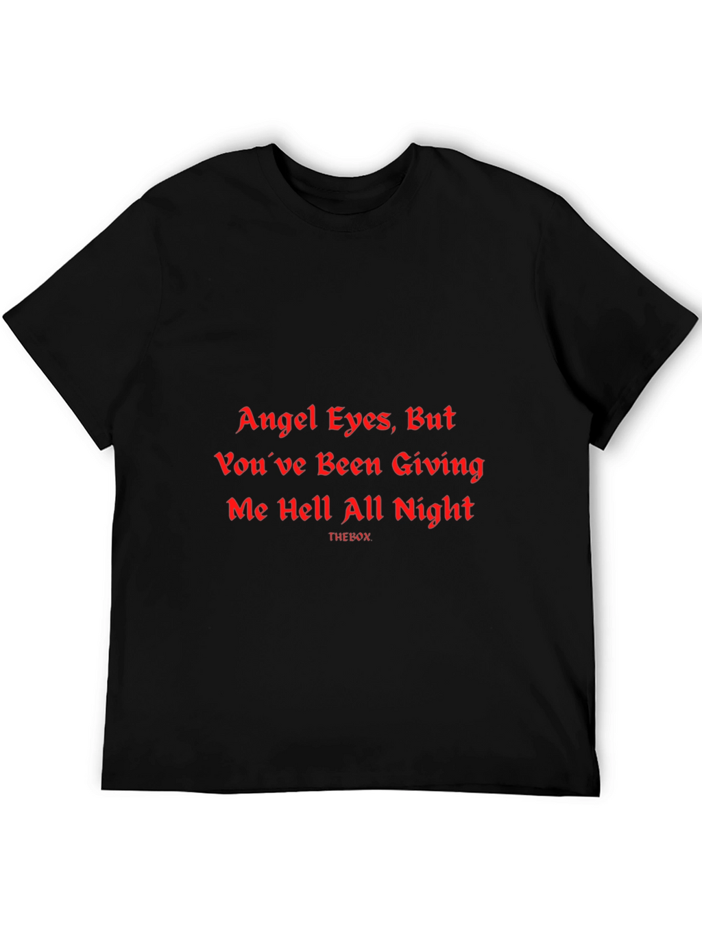 Angel Eyes Graphic Print Black T-Shirt