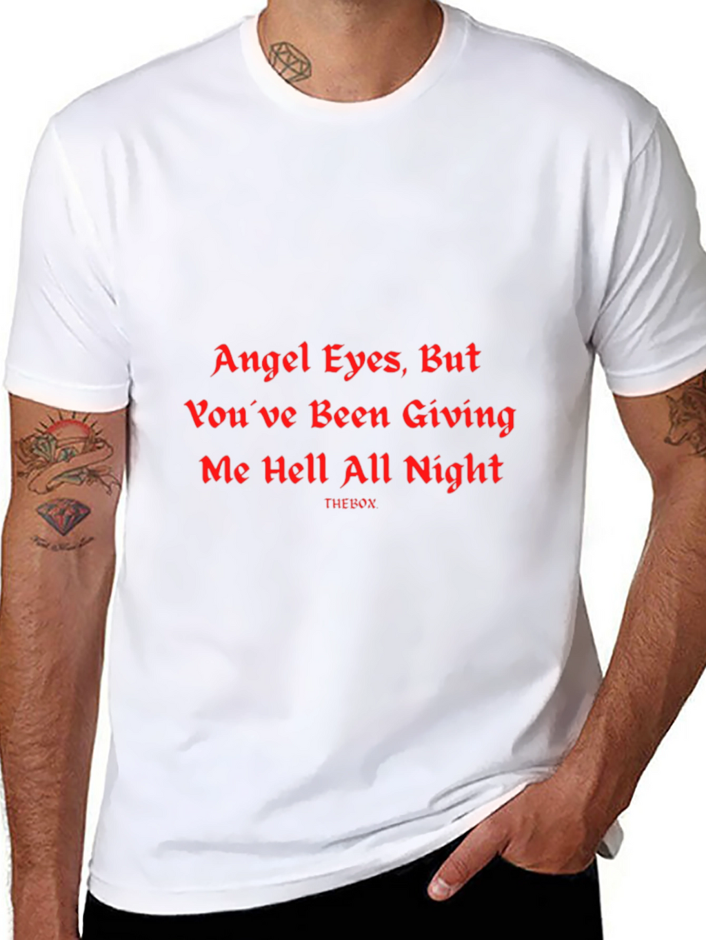 Angel Eyes Graphic Print Black T-Shirt