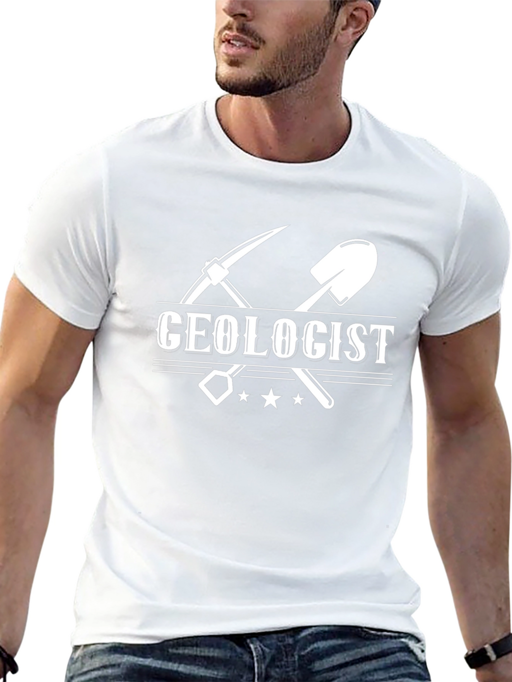 Geologist T-Shirt - Pickaxe & Shovel Design