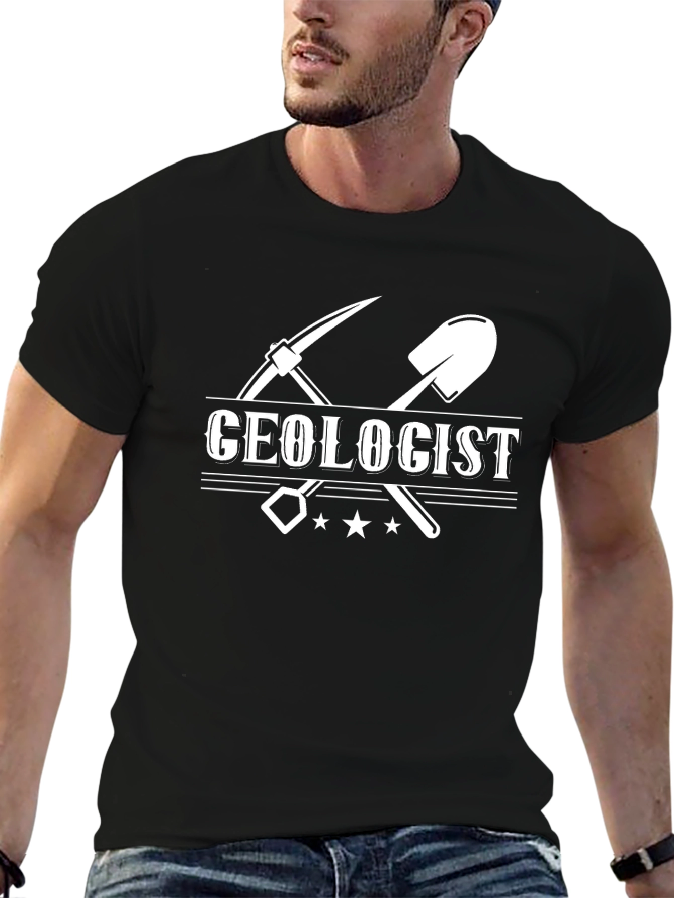 Geologist T-Shirt - Pickaxe & Shovel Design