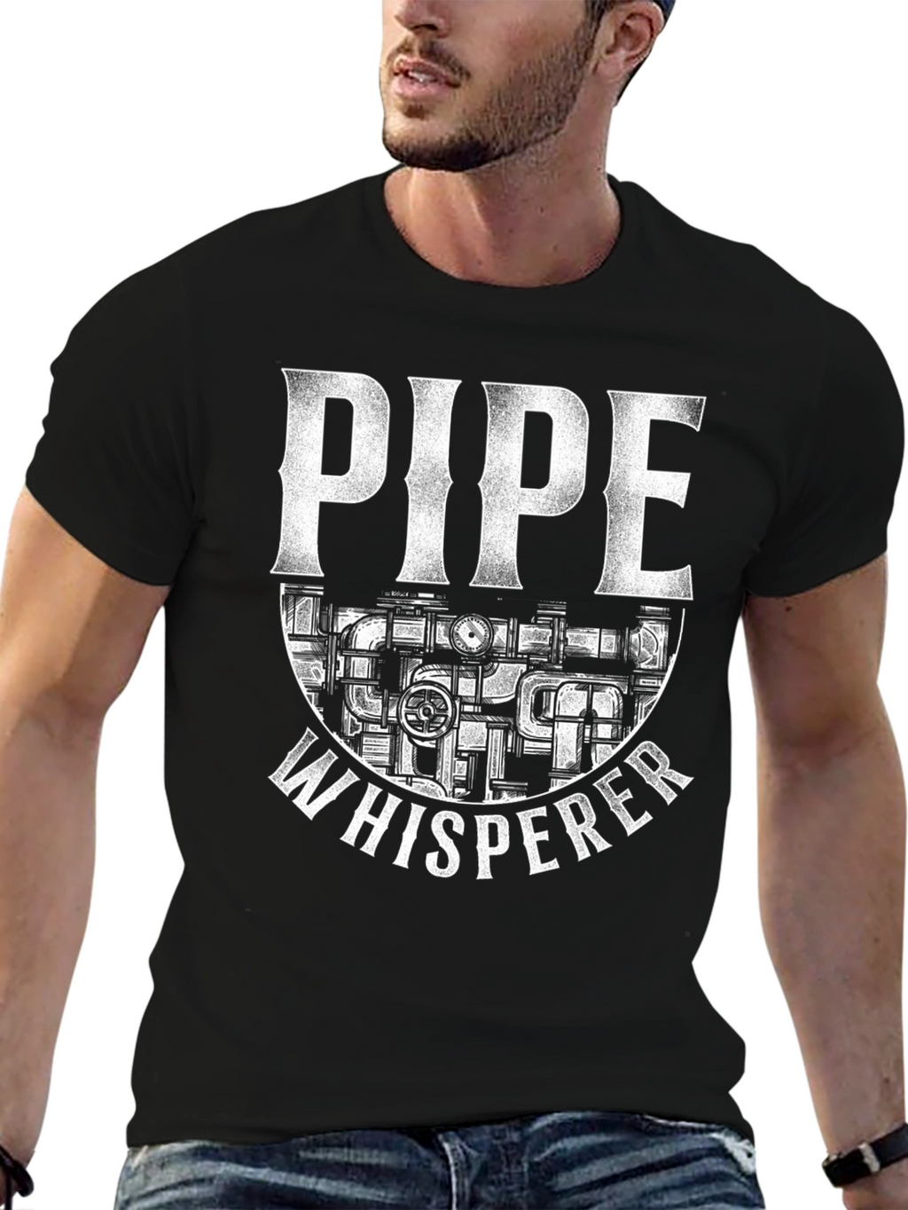 Pipe Whisperer Graphic Tee - Black T-Shirt