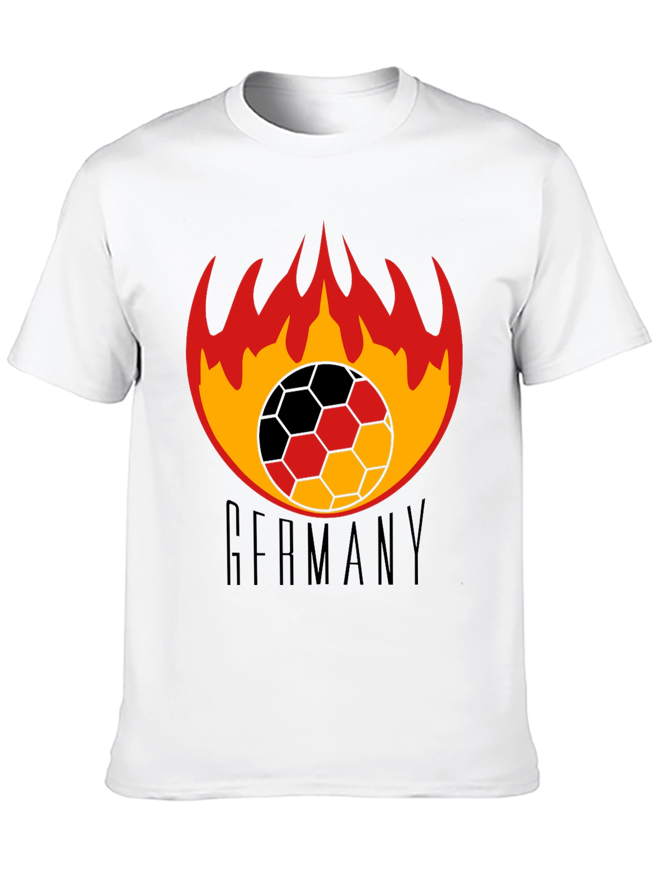Germany Soccer T-Shirt - Flaming Football Design