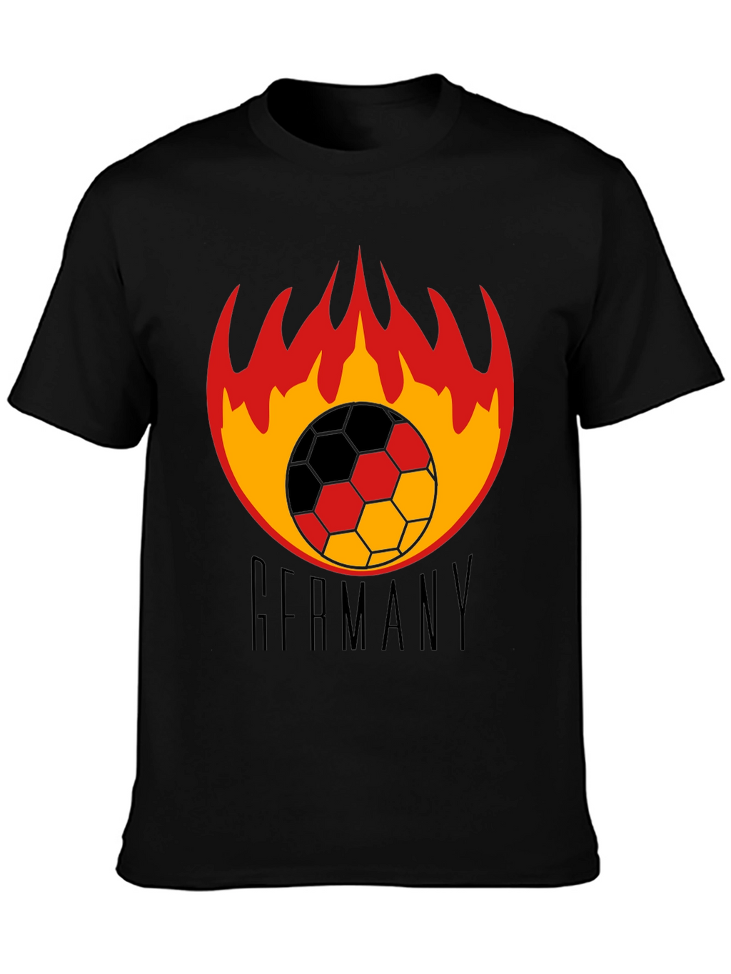 Germany Soccer T-Shirt - Flaming Football Design