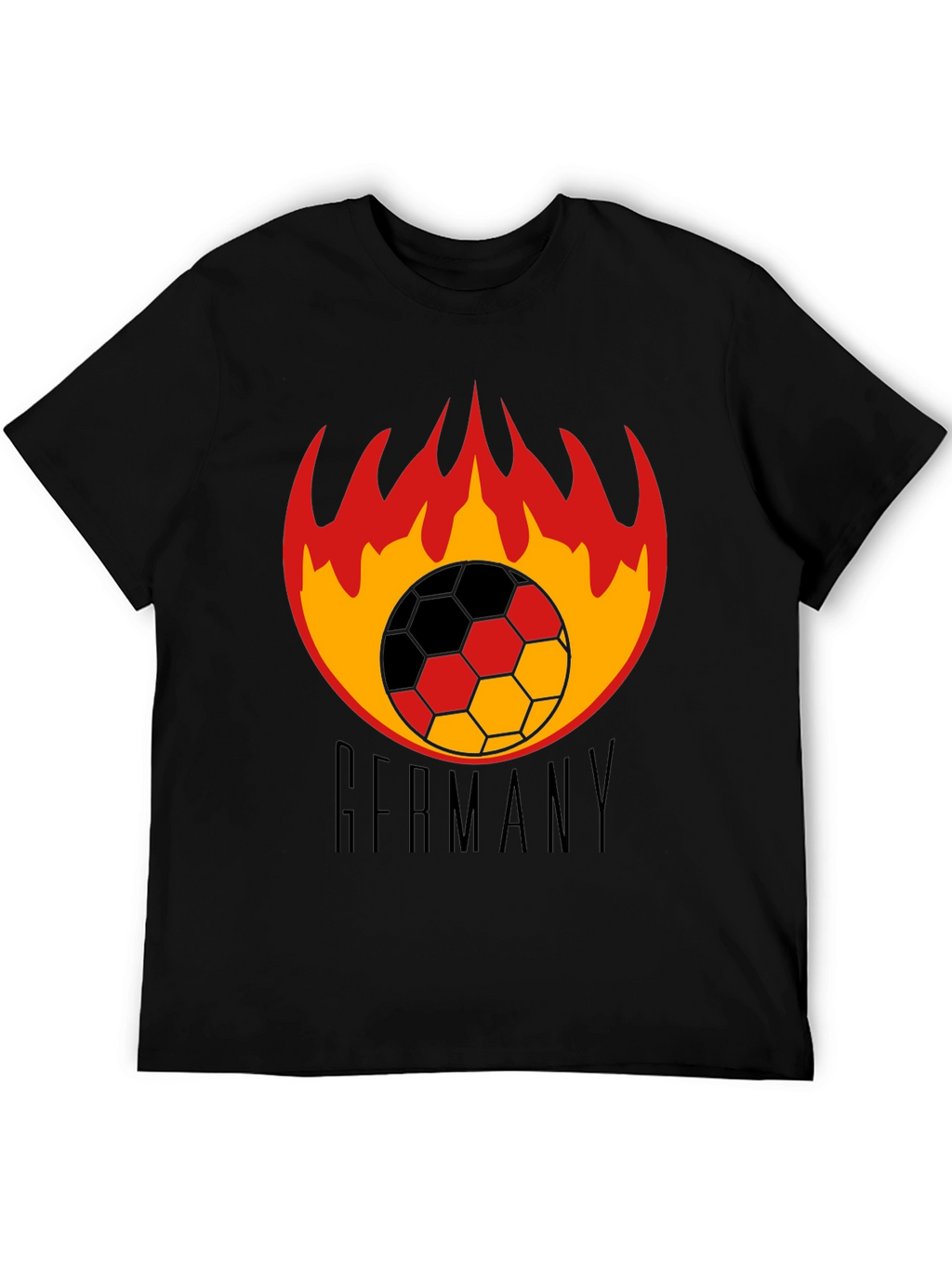 Germany Soccer T-Shirt - Flaming Football Design