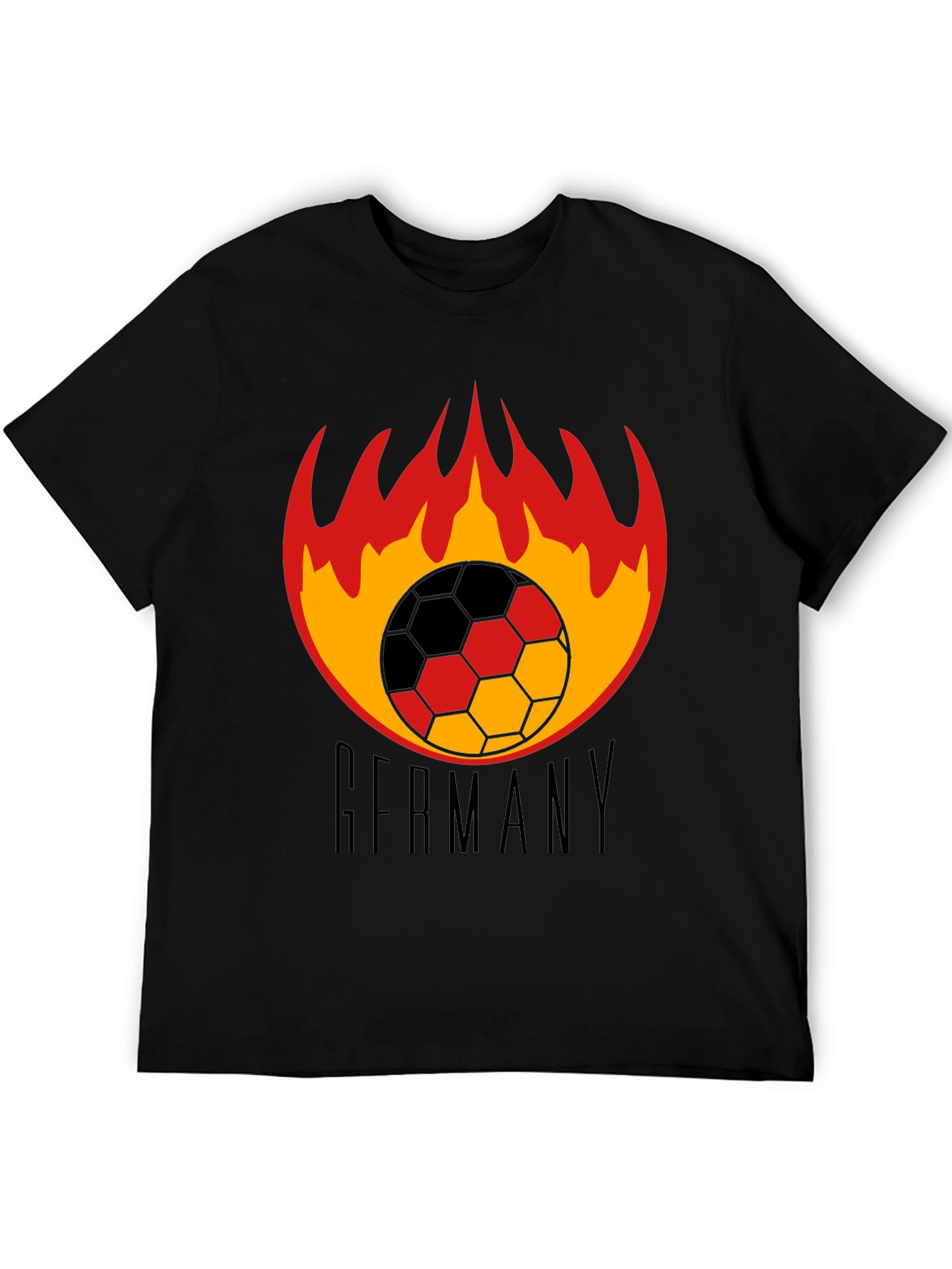 Germany Soccer T-Shirt - Flaming Football Design