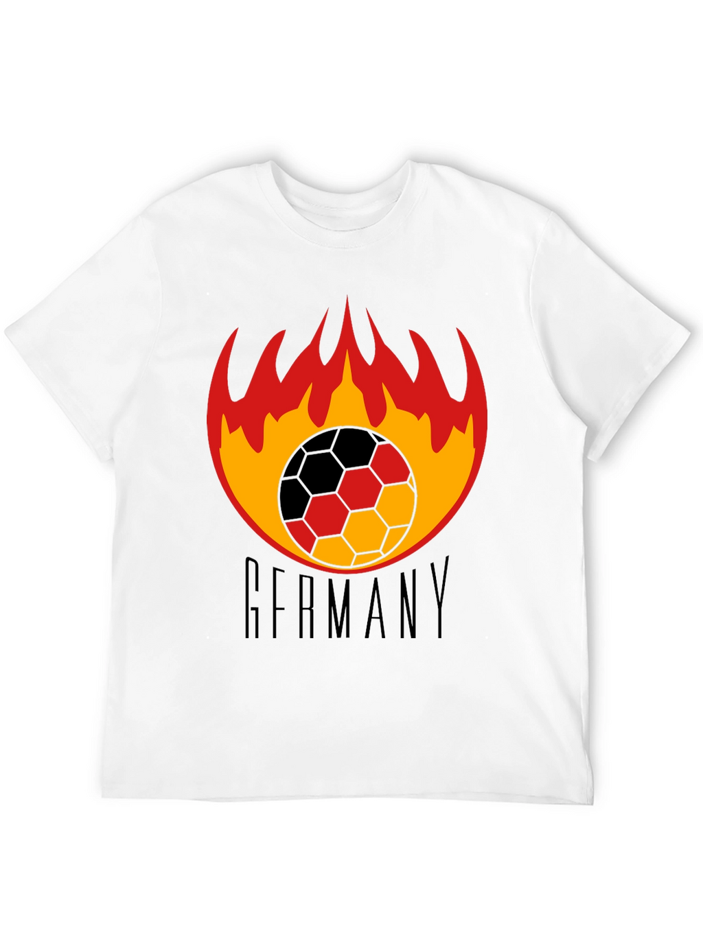 Germany Soccer T-Shirt - Flaming Football Design