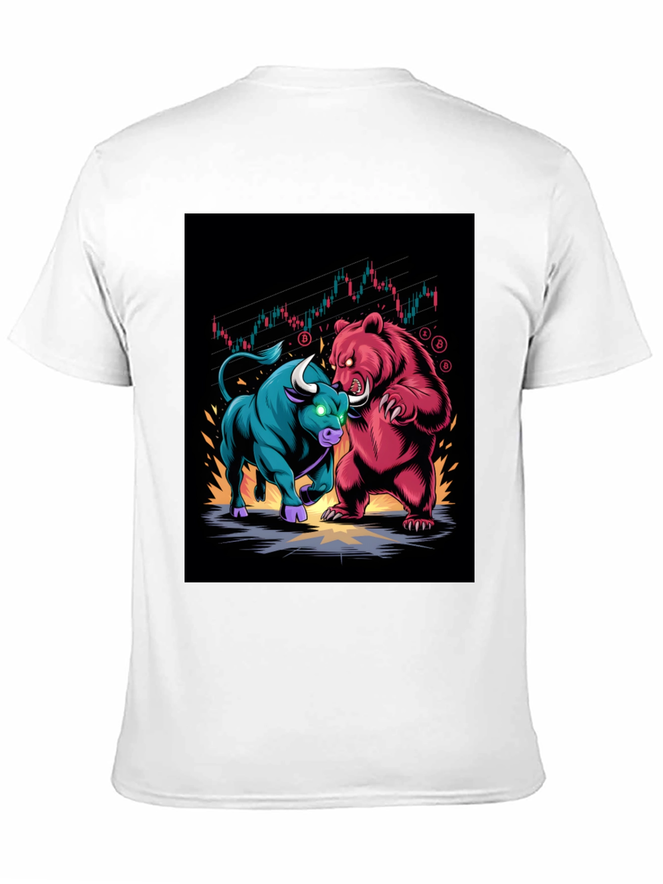 Bull vs Bear Graphic Tee - Crypto Stock Market