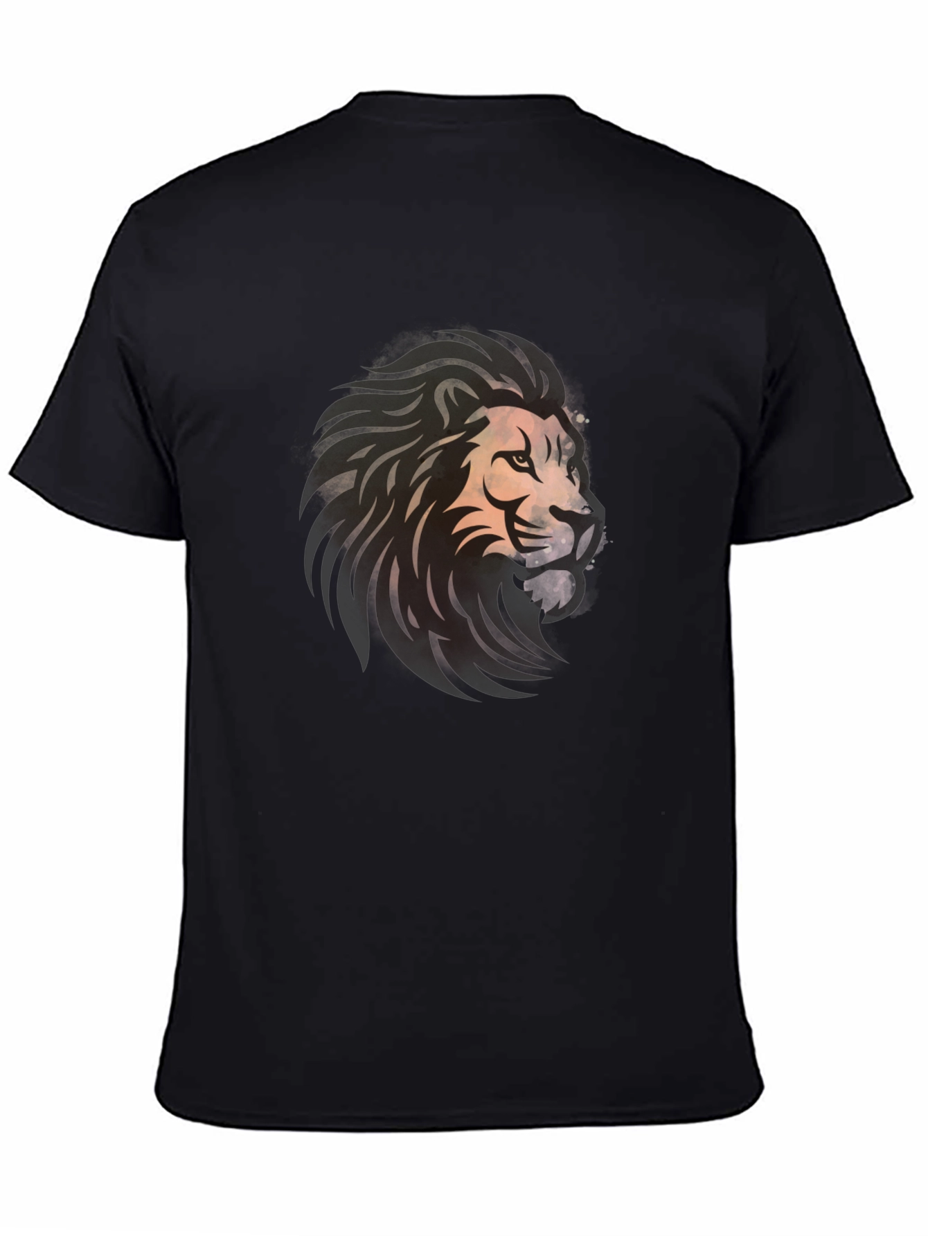 Lion Graphic Black T-Shirt - Bold Artistic Design