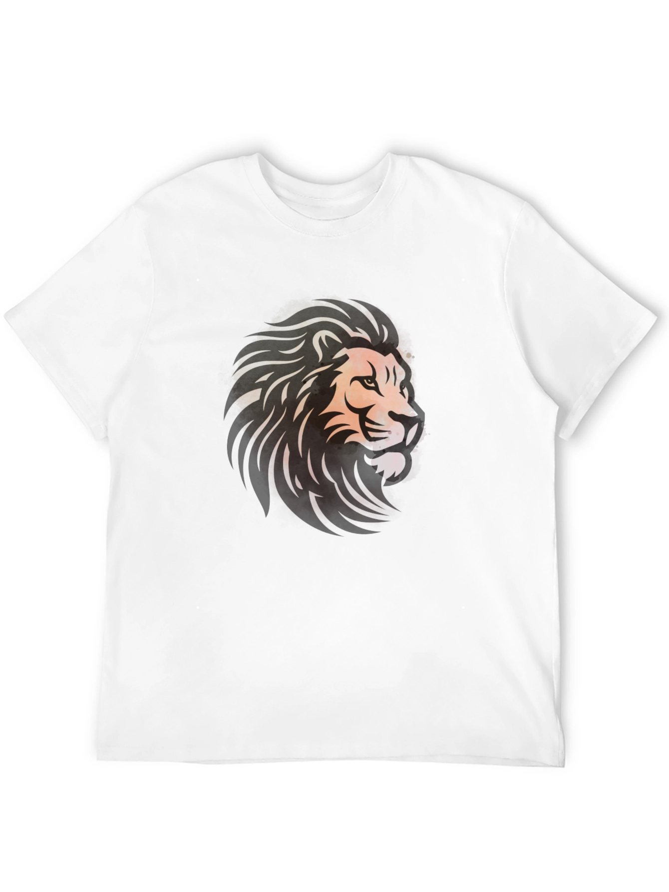 Lion Graphic Black T-Shirt - Bold Artistic Design