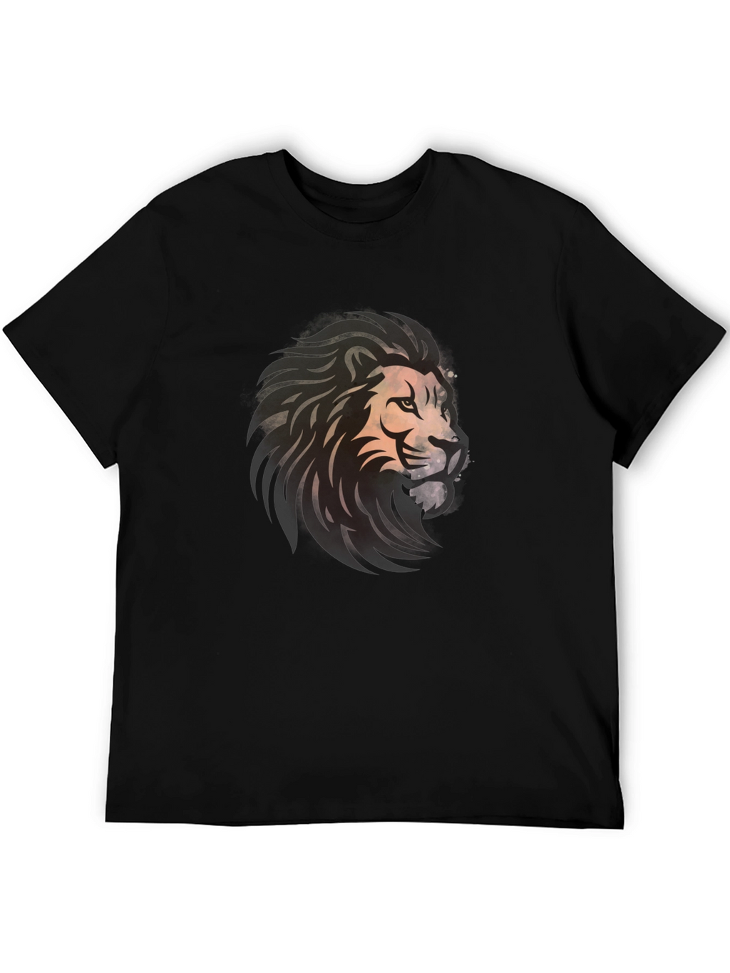 Lion Graphic Black T-Shirt - Bold Artistic Design