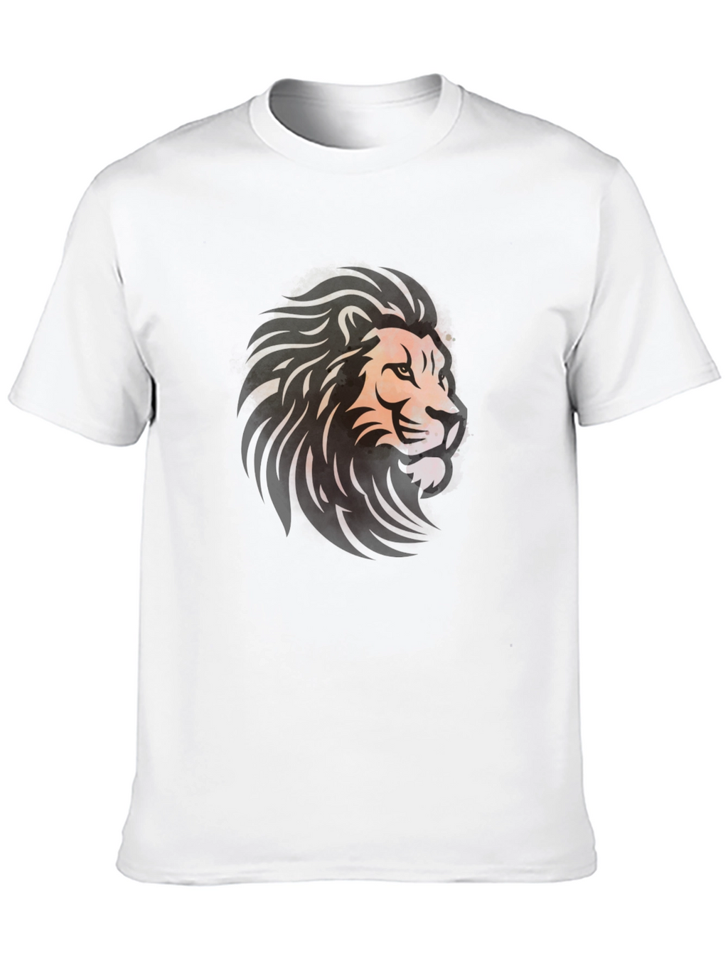 Lion Graphic Black T-Shirt - Bold Artistic Design