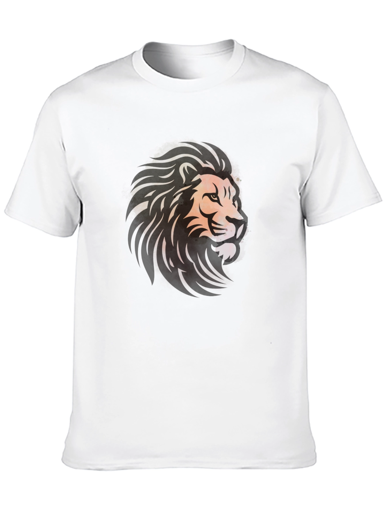 Lion Graphic Black T-Shirt - Bold Artistic Design