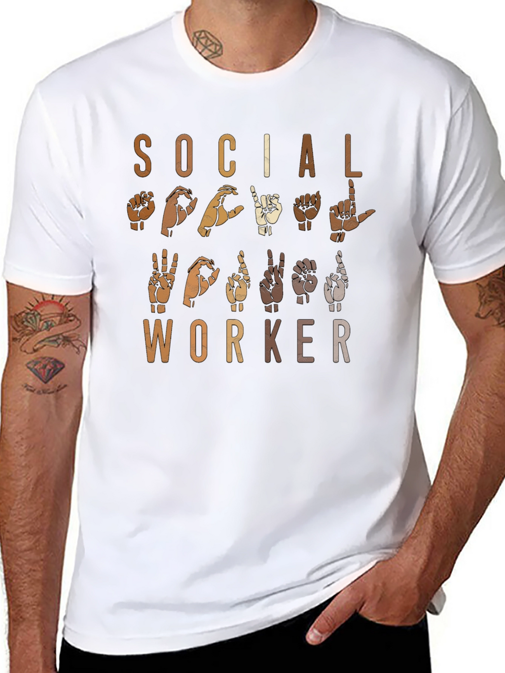 Social Worker Sign Language Graphic Tee