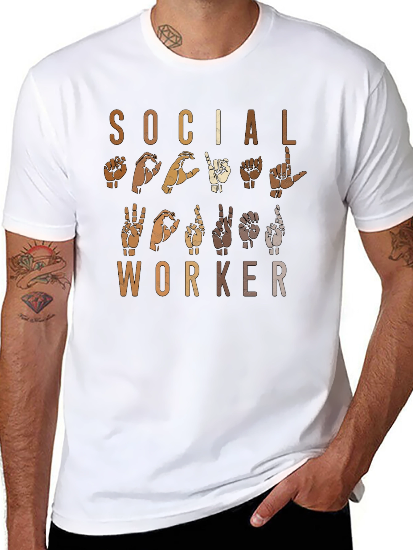 Social Worker Sign Language Graphic Tee