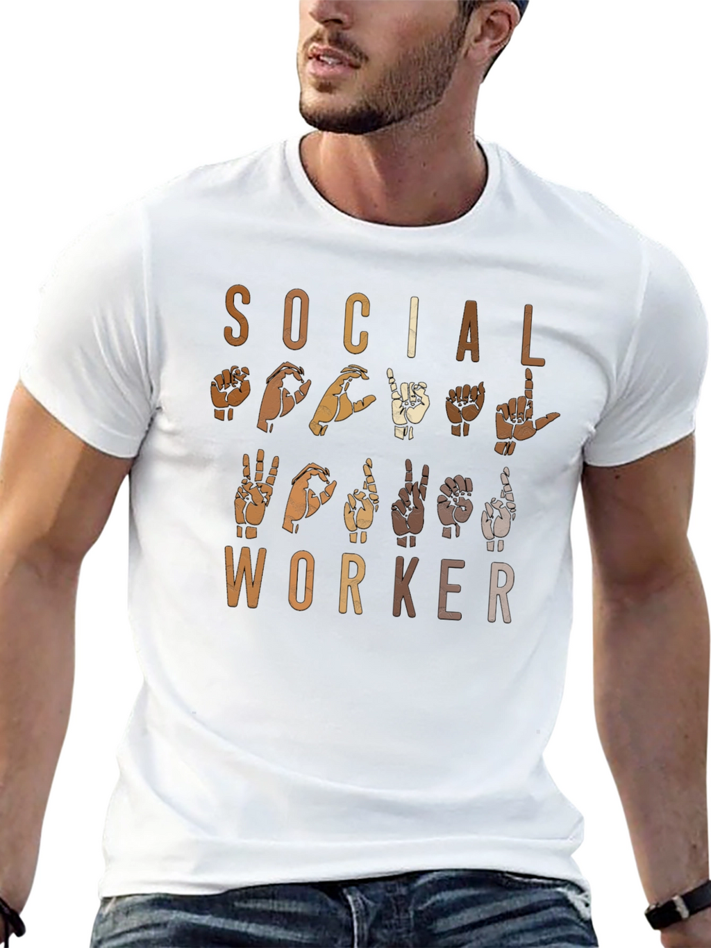 Social Worker Sign Language Graphic Tee