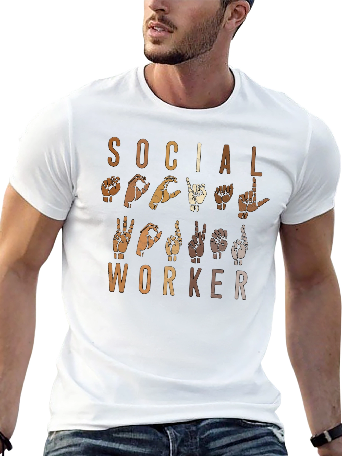 Social Worker Sign Language Graphic Tee