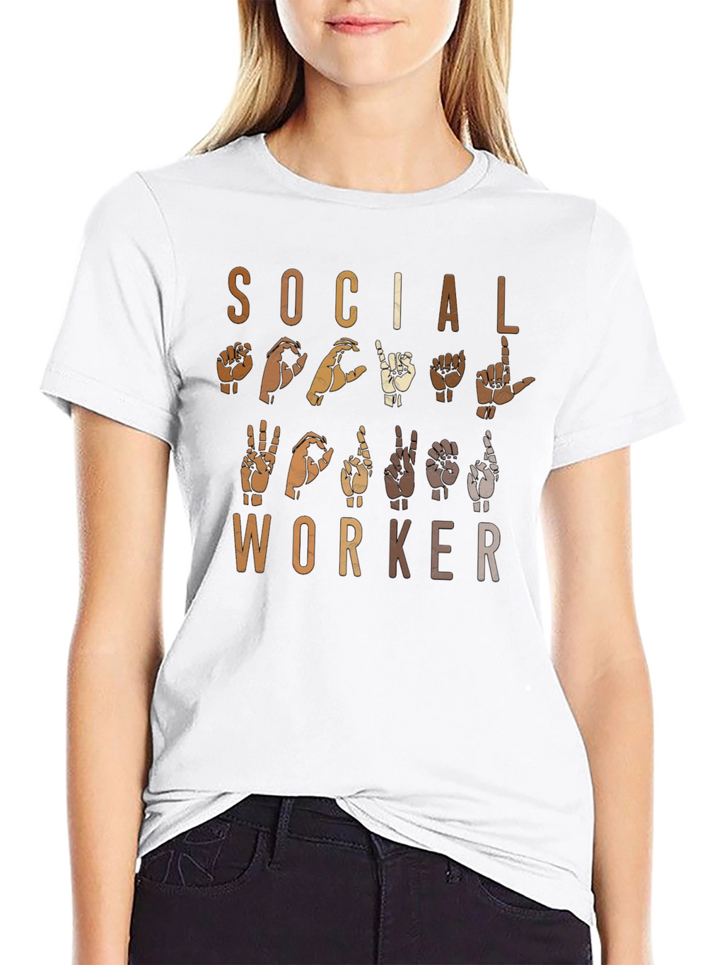 Social Worker Sign Language Graphic Tee