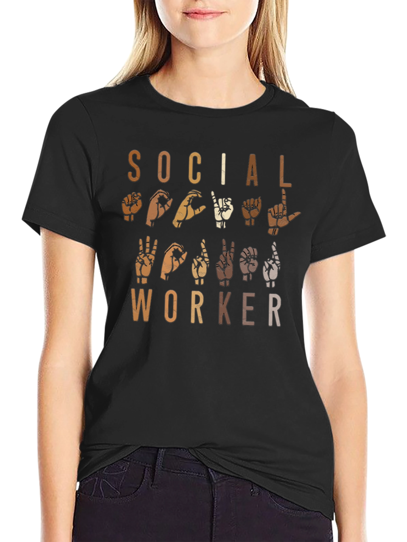 Social Worker Sign Language Graphic Tee