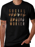 Social Worker Sign Language Graphic Tee