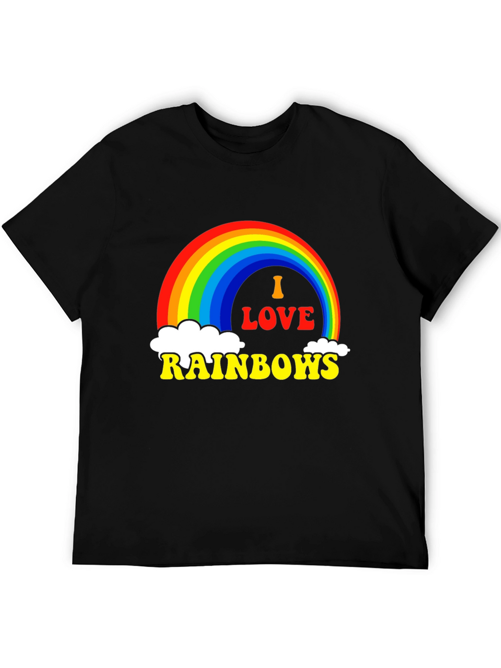 I Love Rainbows Graphic Tee - Black Pride T-Shirt