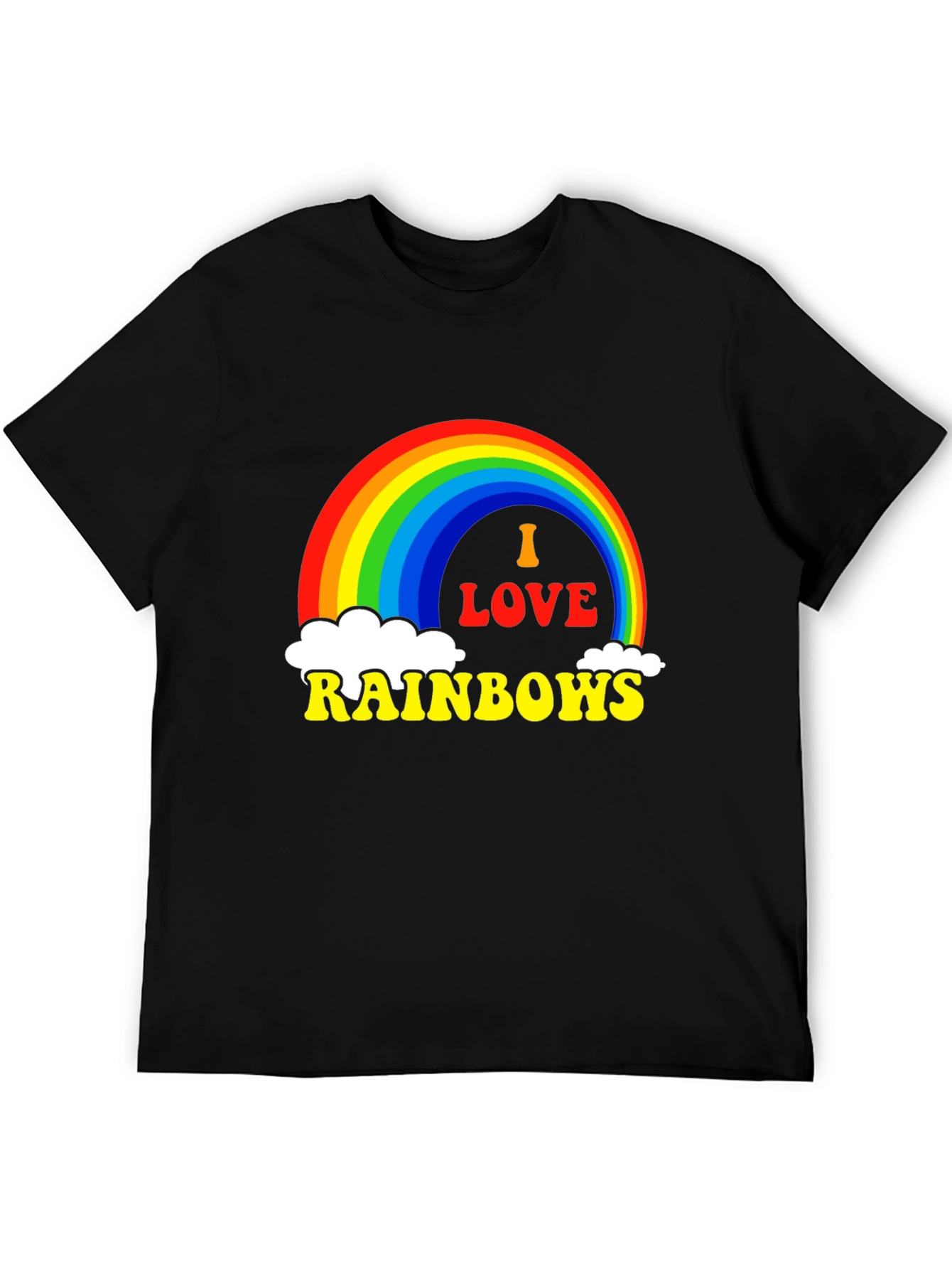 I Love Rainbows Graphic Tee - Black Pride T-Shirt