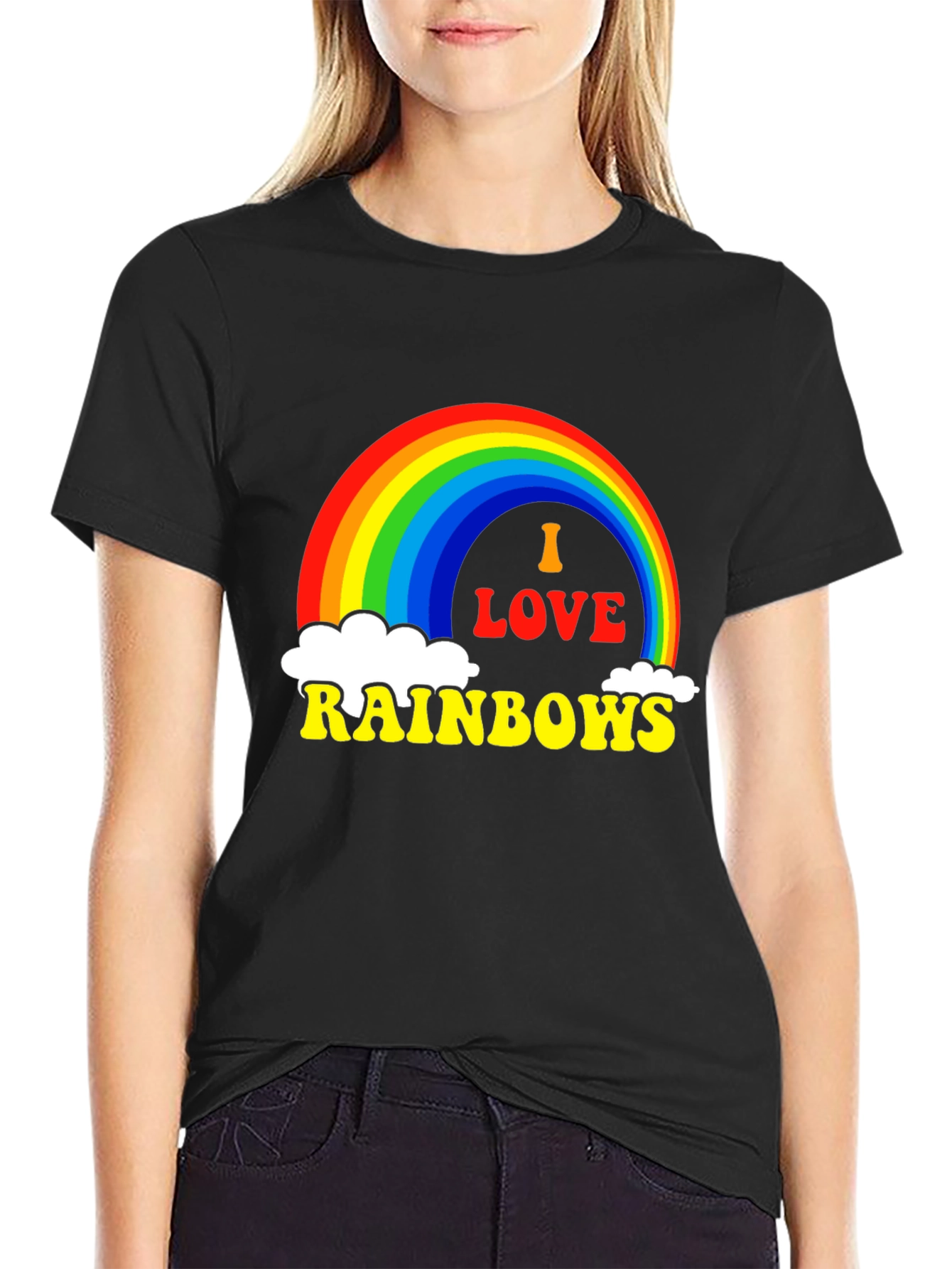 I Love Rainbows Graphic Tee - Black Pride T-Shirt