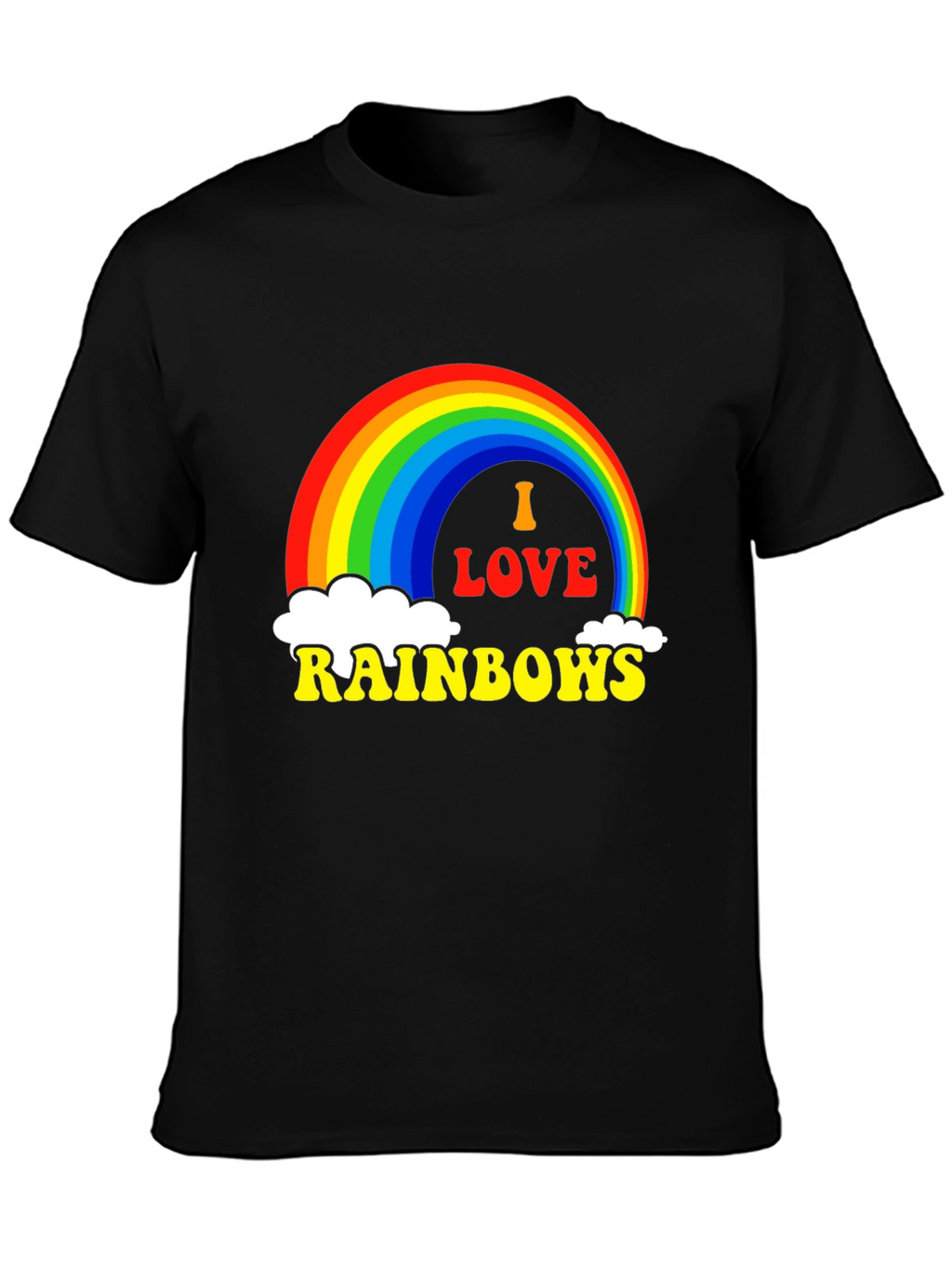 I Love Rainbows Graphic Tee - Black Pride T-Shirt