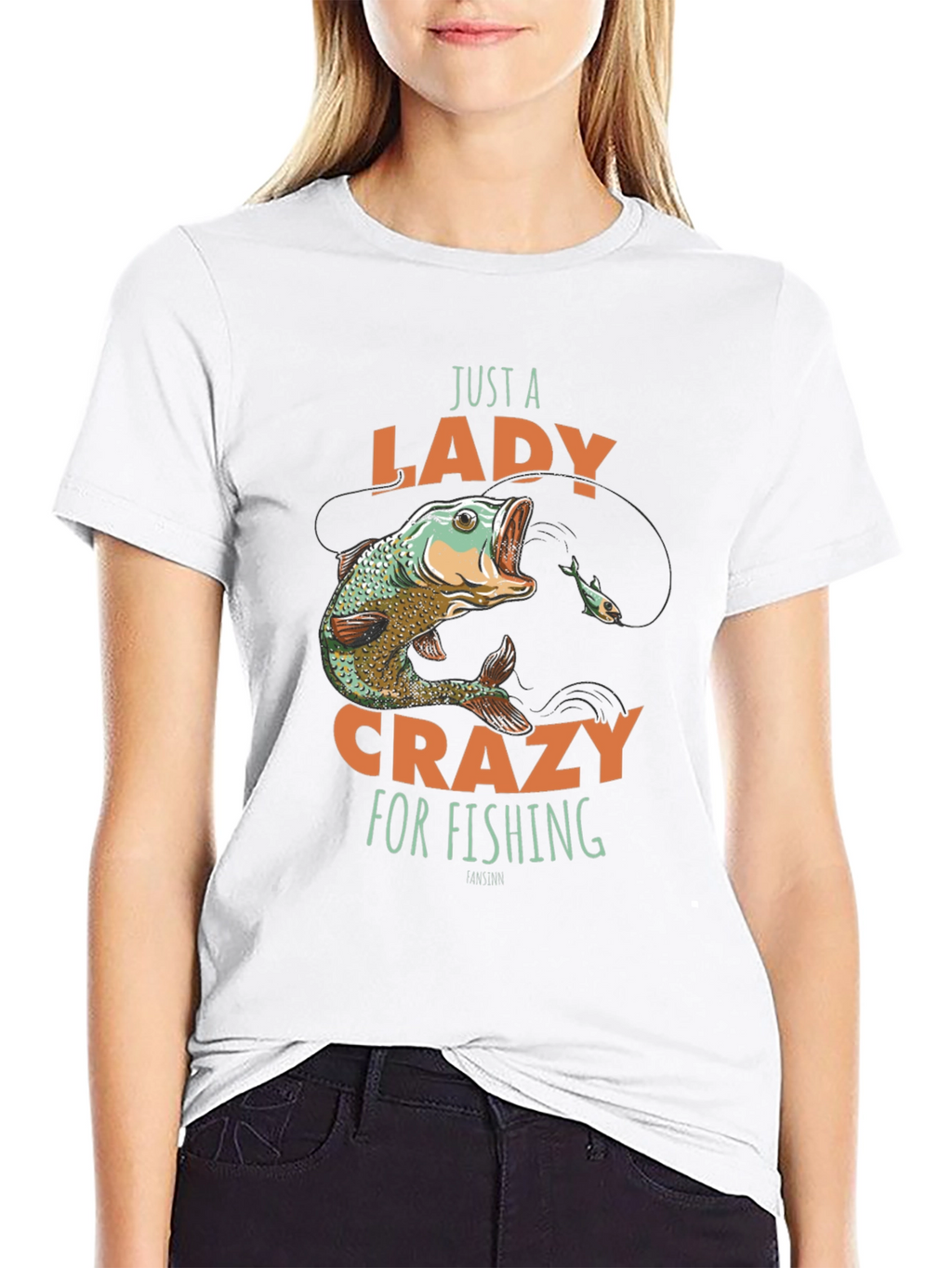 Just a Lady Crazy for Fishing T-Shirt
