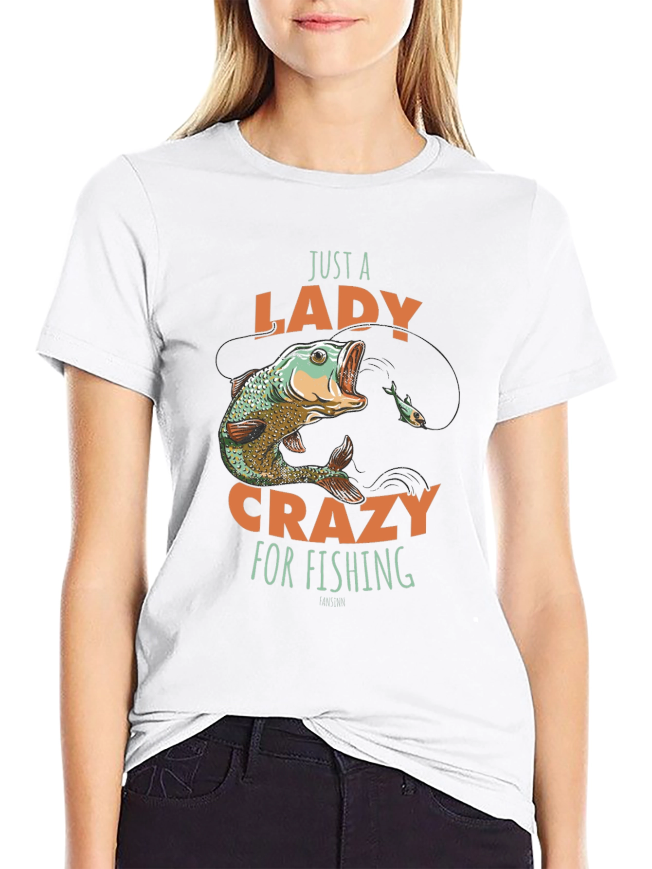 Just a Lady Crazy for Fishing T-Shirt