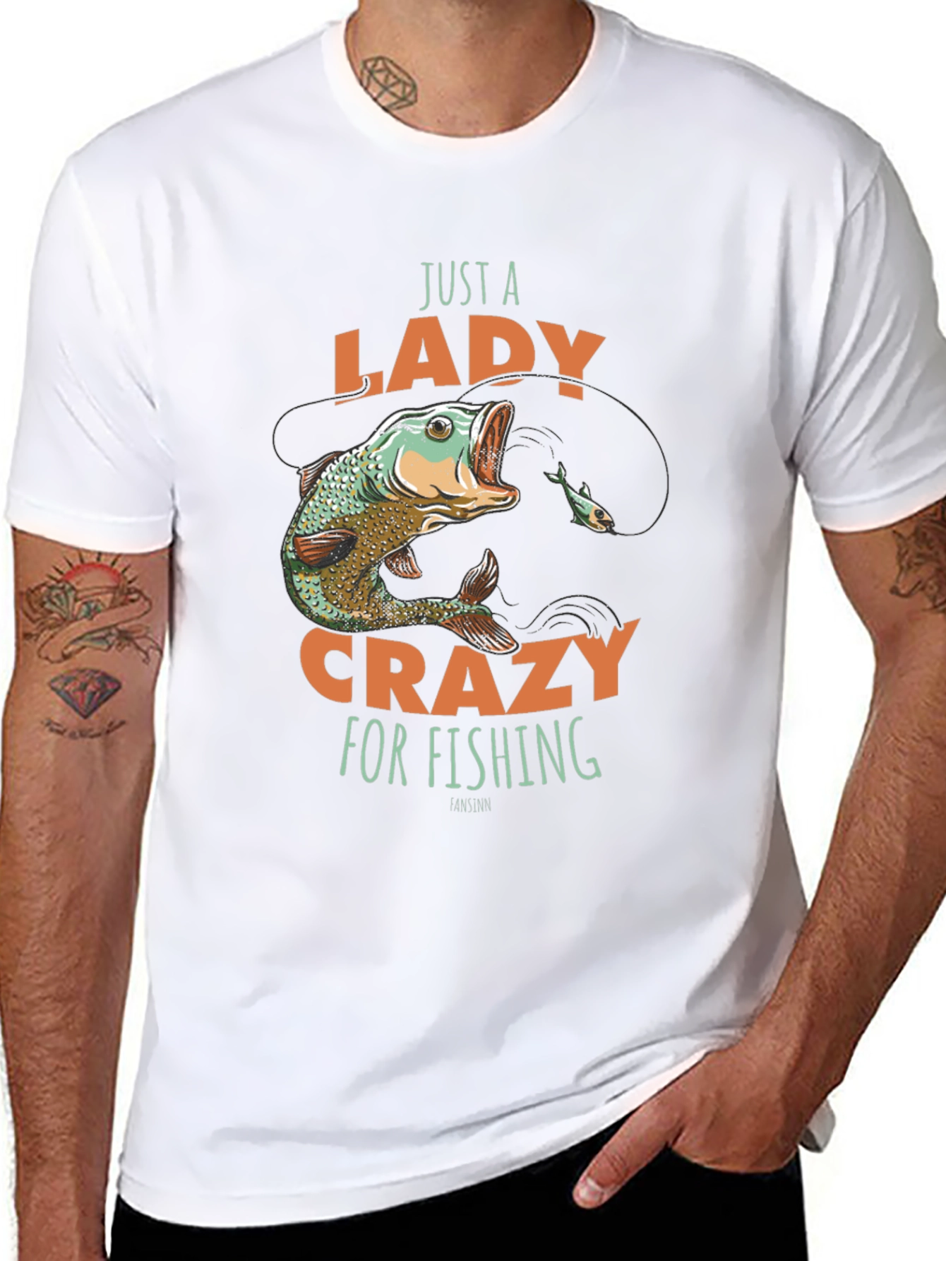 Just a Lady Crazy for Fishing T-Shirt