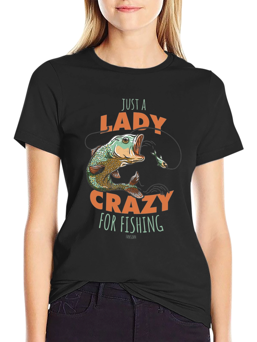 Just a Lady Crazy for Fishing T-Shirt