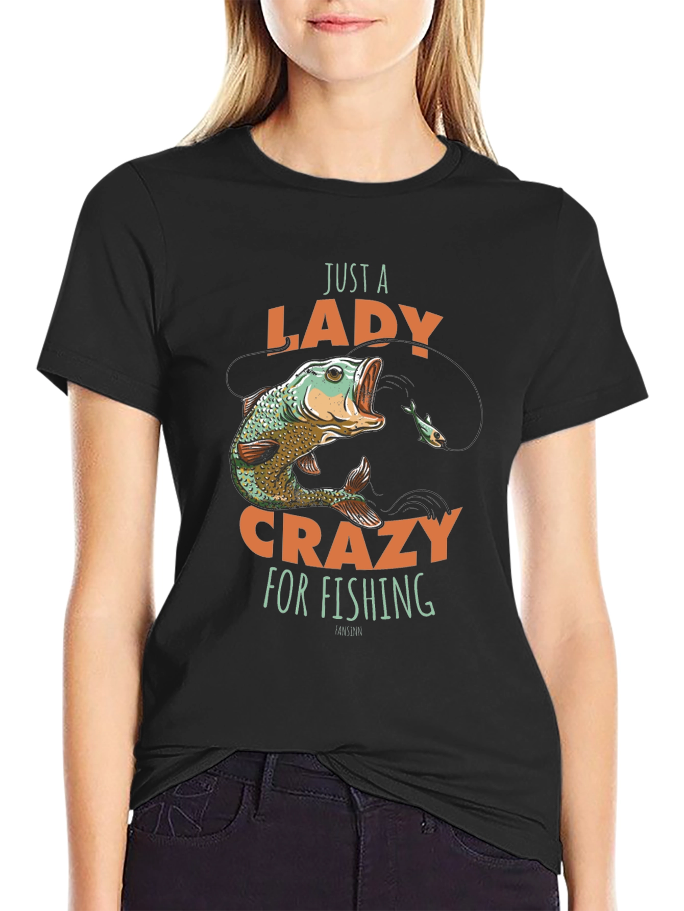 Just a Lady Crazy for Fishing T-Shirt