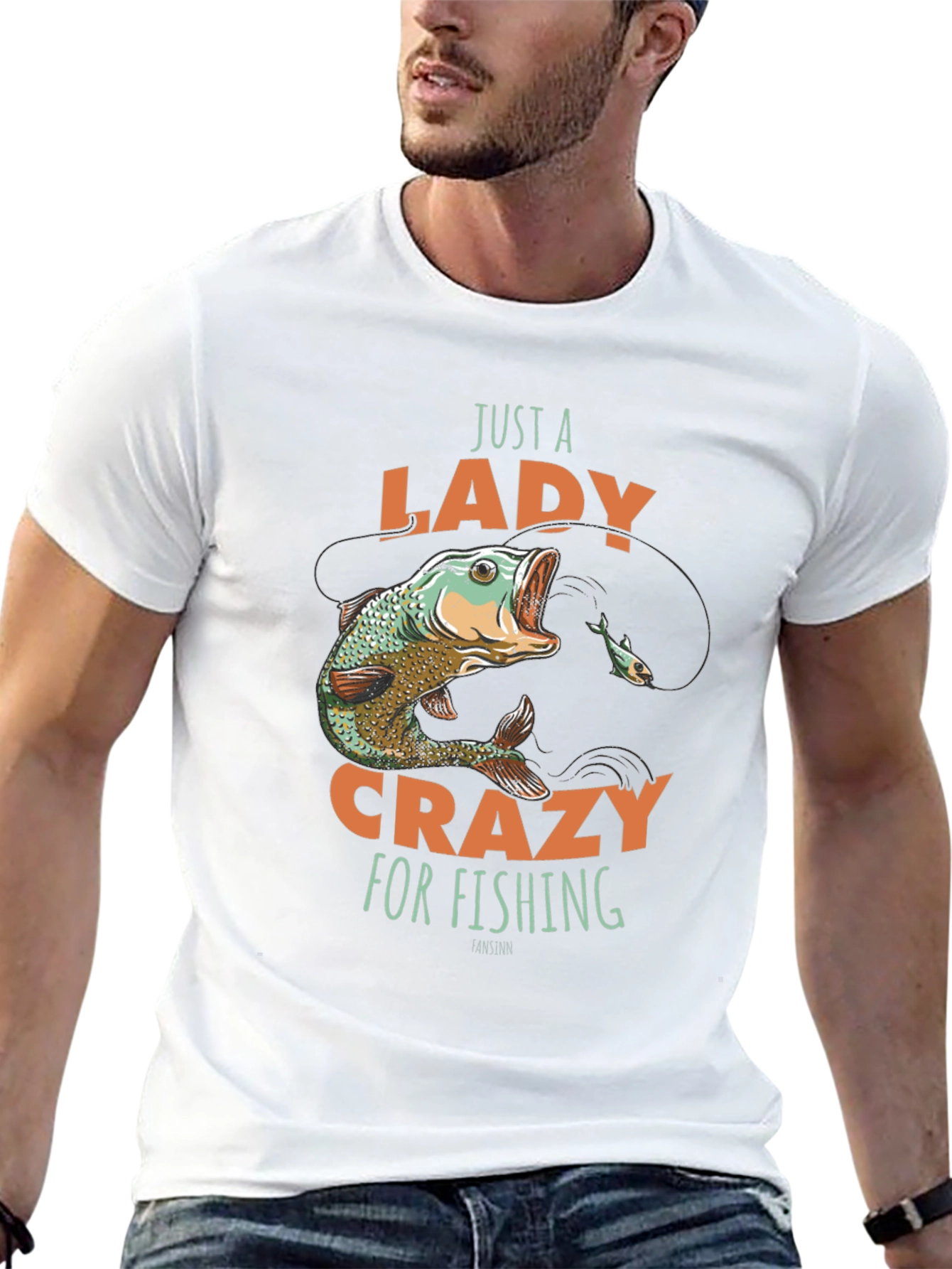 Just a Lady Crazy for Fishing T-Shirt