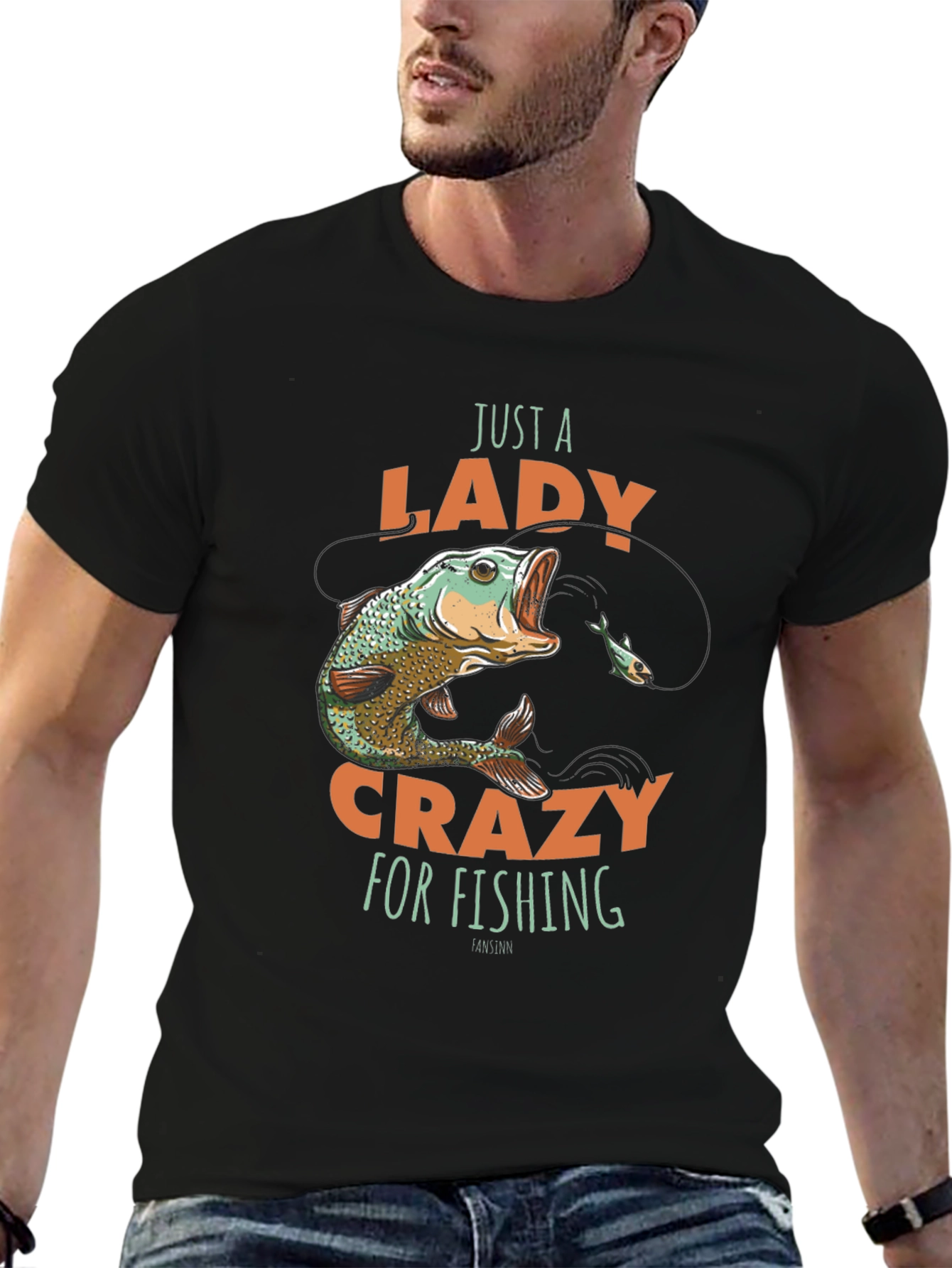 Just a Lady Crazy for Fishing T-Shirt