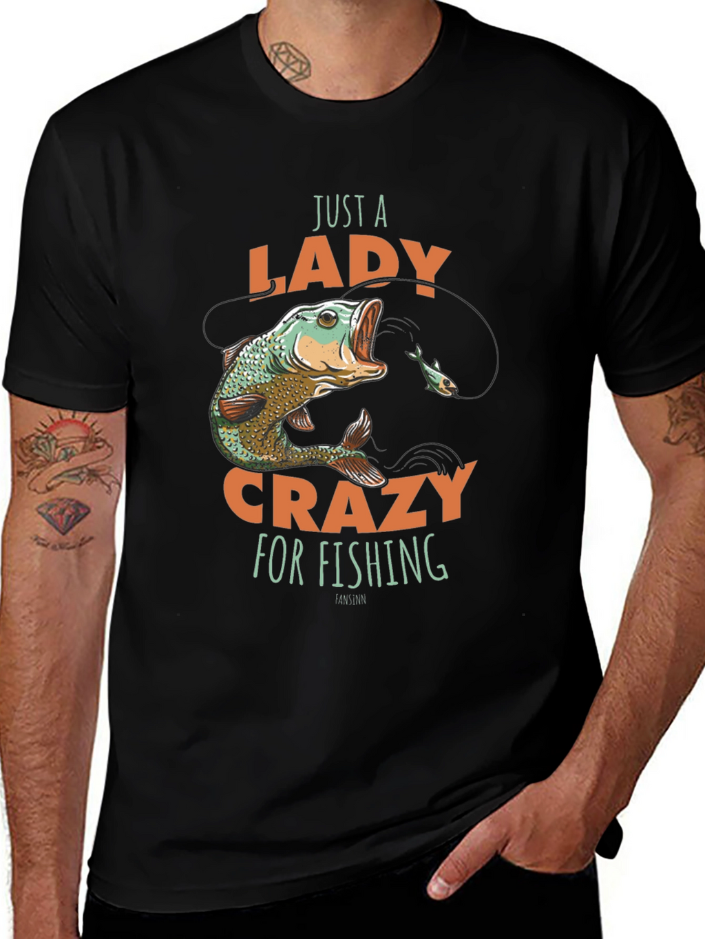 Just a Lady Crazy for Fishing T-Shirt