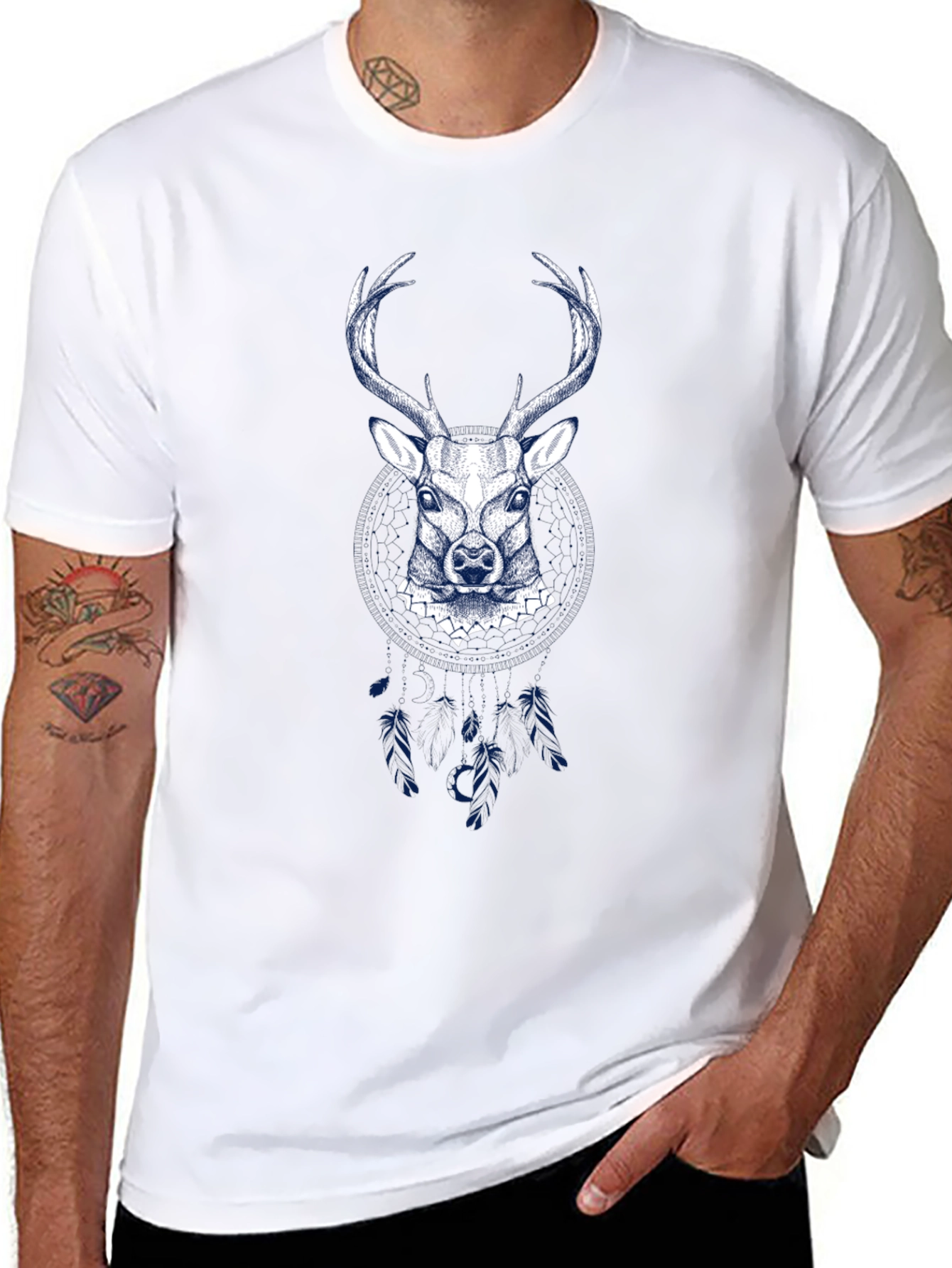 Mens Deer Graphic Tee - Black