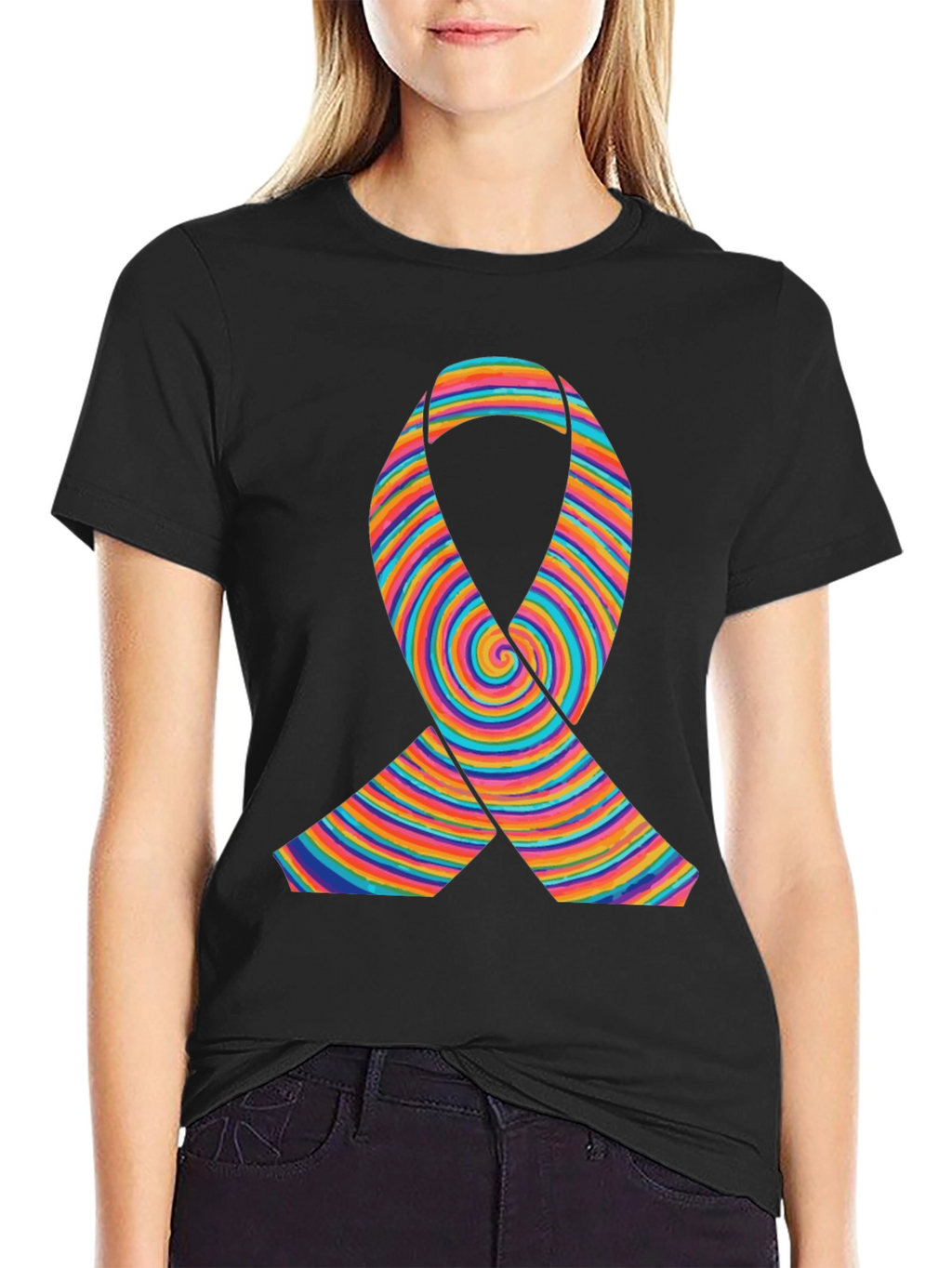 Rainbow Ribbon Graphic T-Shirt