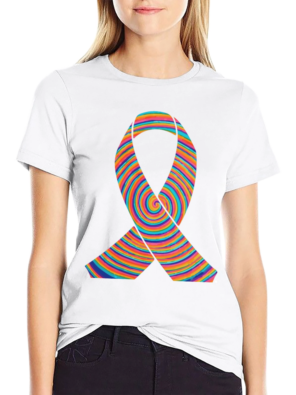 Rainbow Ribbon Graphic T-Shirt