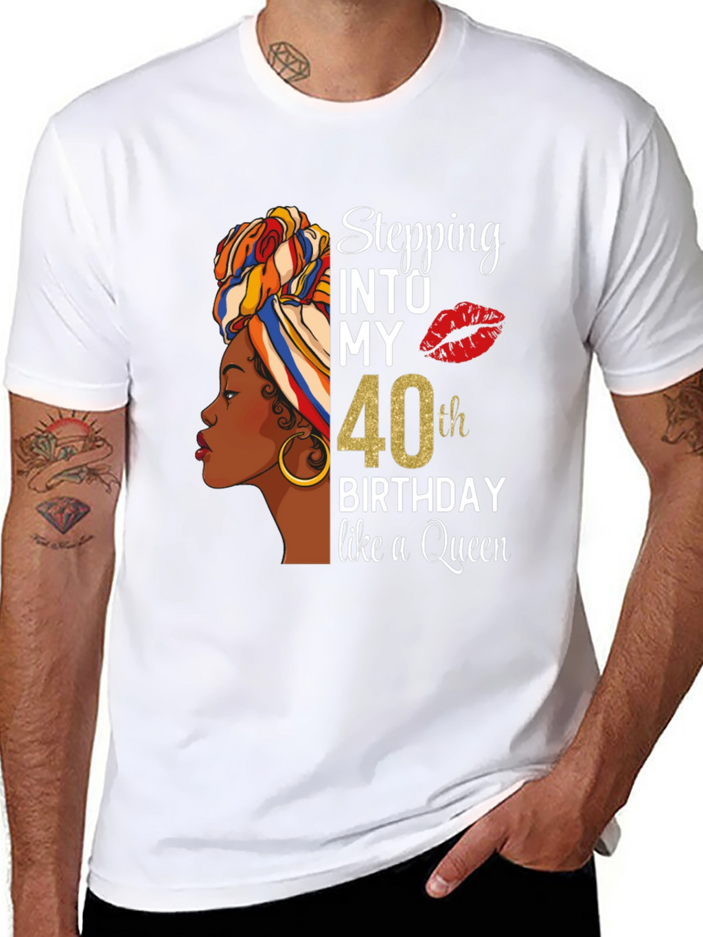 Stepping Into My 40th Birthday Queen T-Shirt
