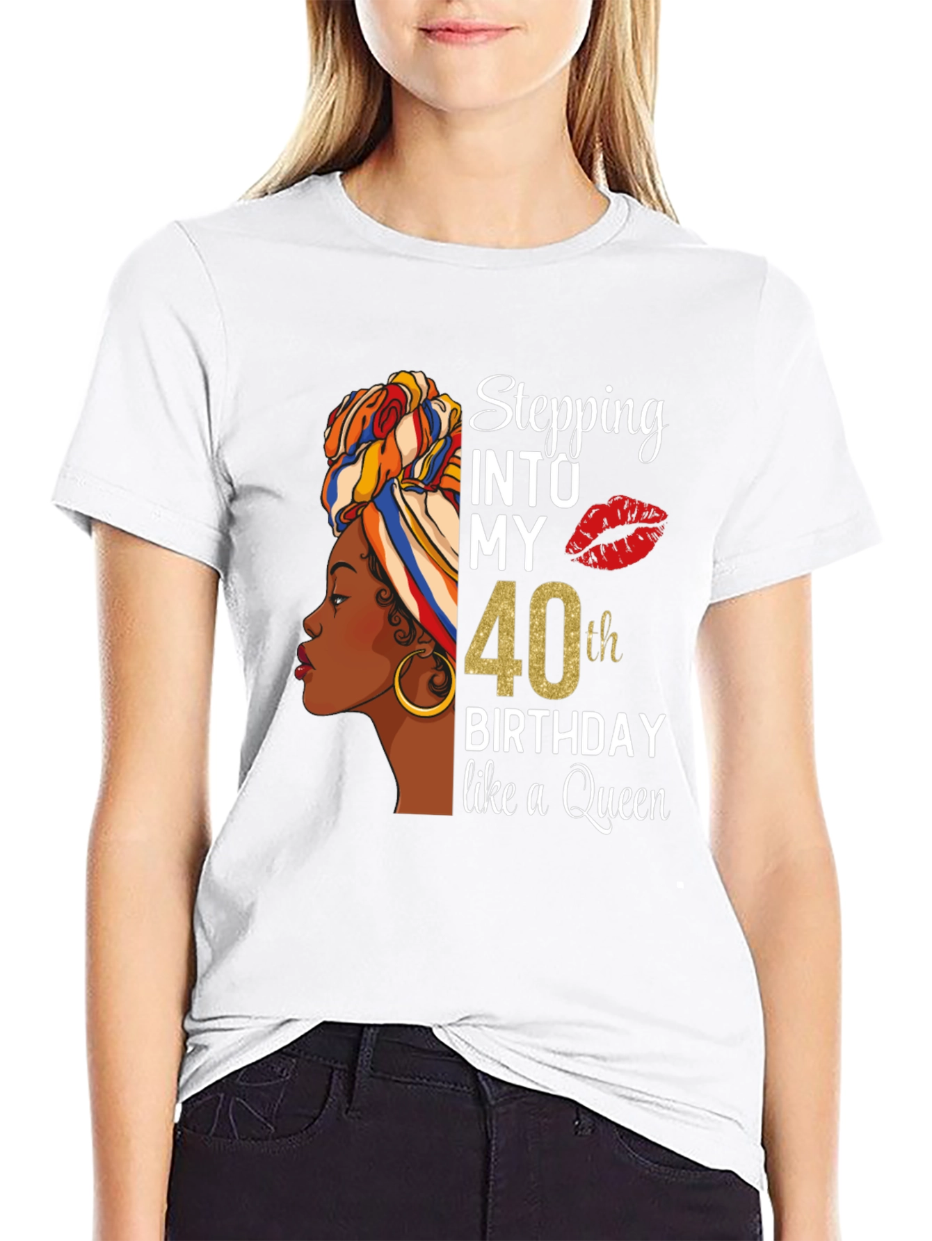 Stepping Into My 40th Birthday Queen T-Shirt