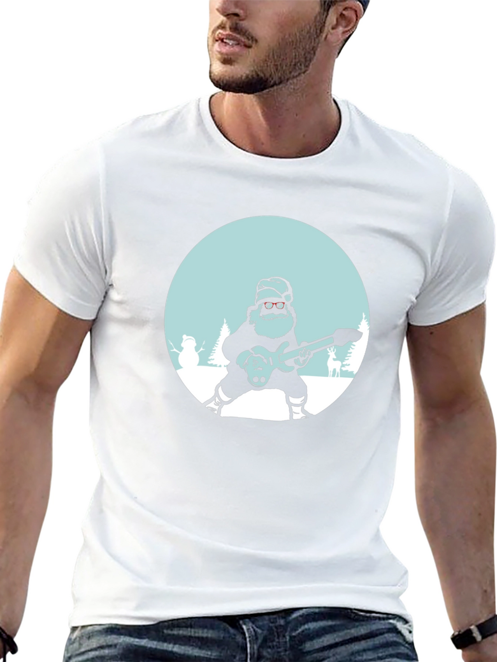 Rocking Santa T-Shirt - Holiday Style