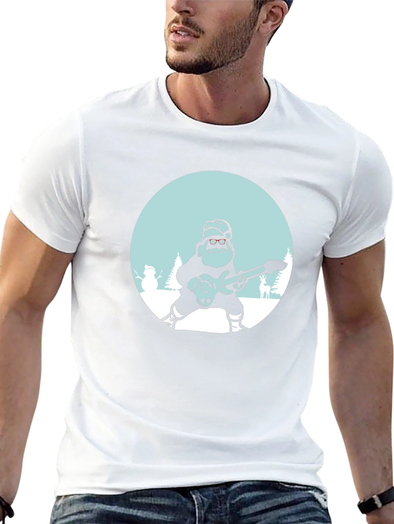 Rocking Santa T-Shirt - Holiday Style