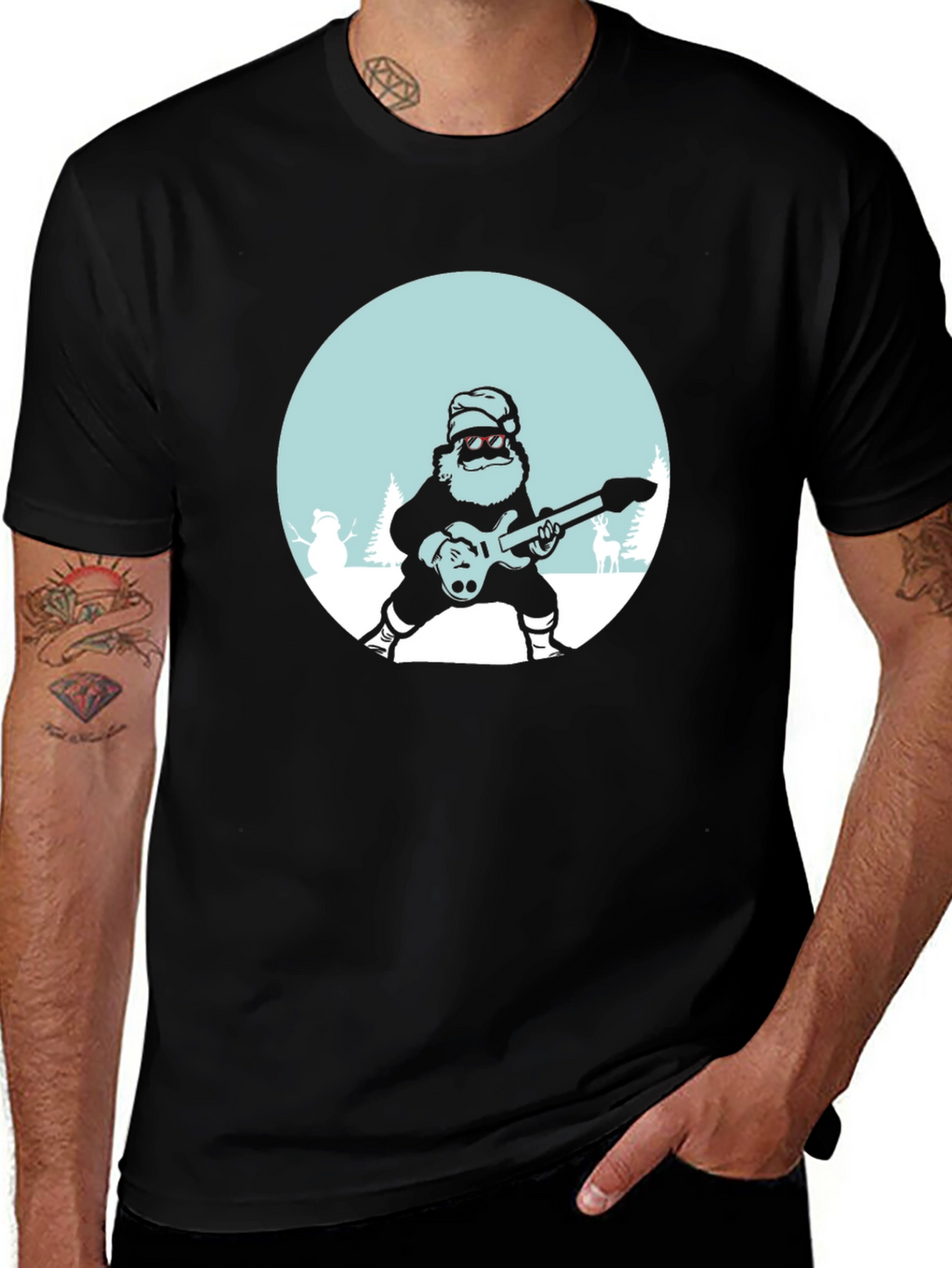 Rocking Santa T-Shirt - Holiday Style