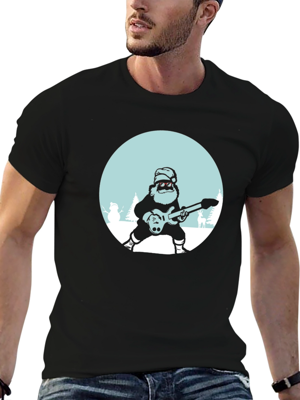 Rocking Santa T-Shirt - Holiday Style