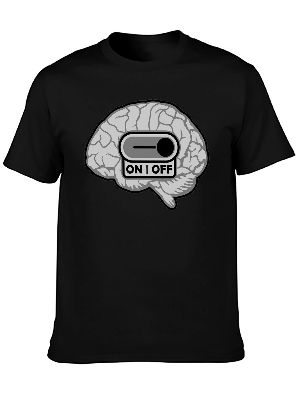 Brain On/Off Switch Graphic T-Shirt - Mens