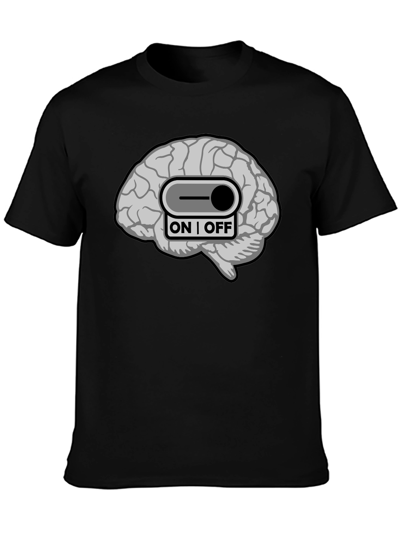 Brain On/Off Switch Graphic T-Shirt - Mens