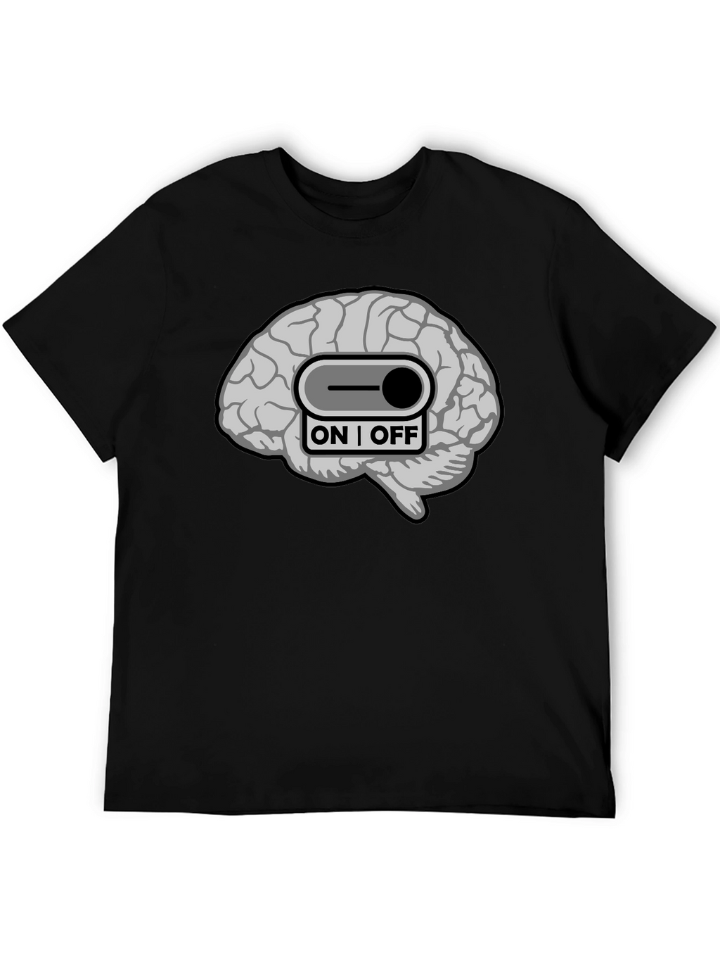 Brain On/Off Switch Graphic T-Shirt - Mens