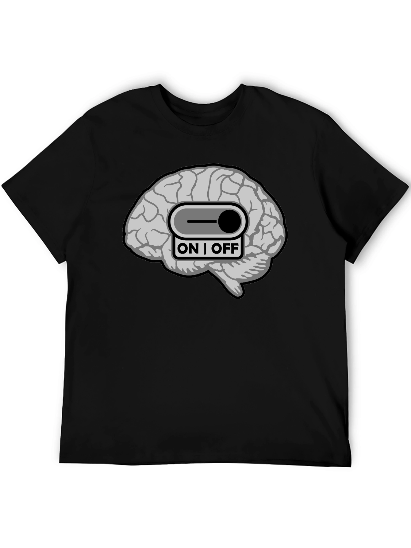 Brain On/Off Switch Graphic T-Shirt - Mens