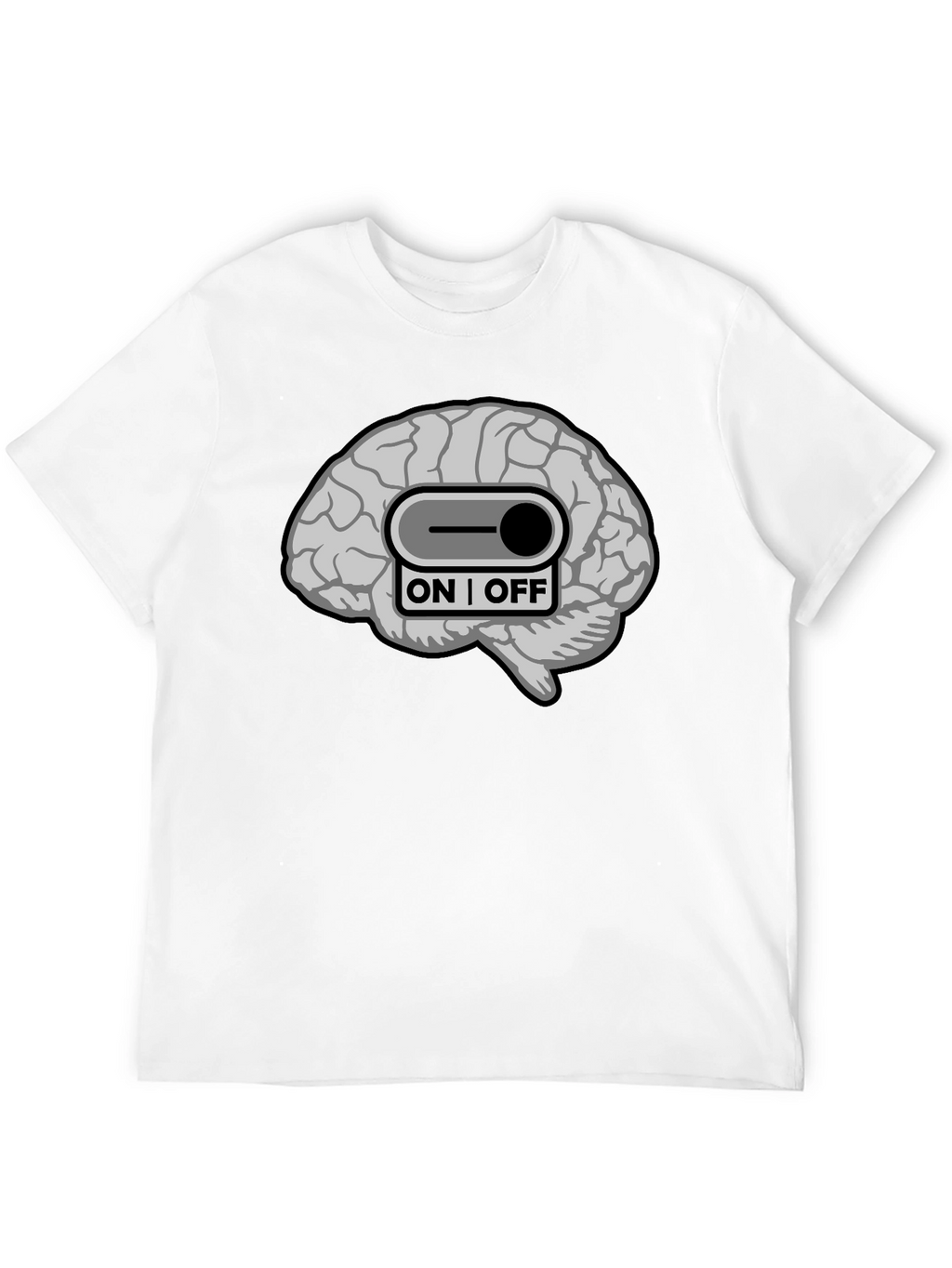 Brain On/Off Switch Graphic T-Shirt - Mens