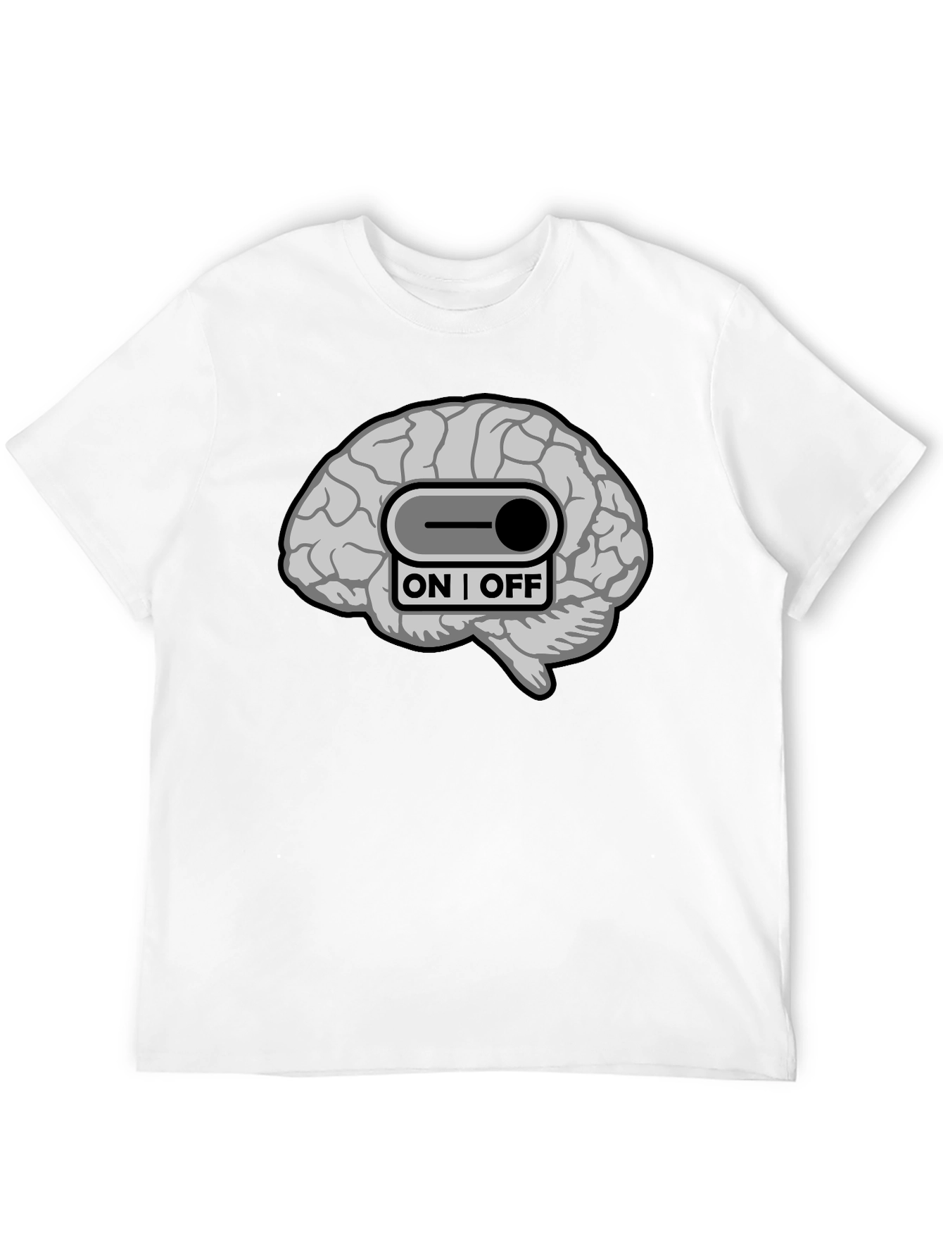 Brain On/Off Switch Graphic T-Shirt - Mens